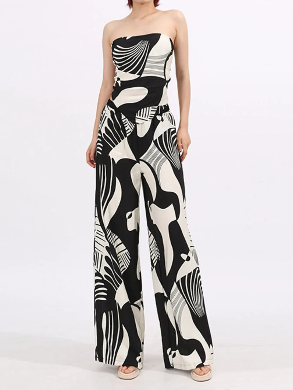 Abstract-Print-Tube-Top-and-Wide-Leg-Pants-Two-Piece-Set-Sarunna