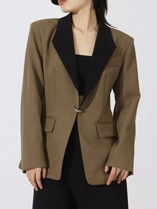 Contrast-Lapel-Collar-Long-Sleeve-Blazer-Sarunna