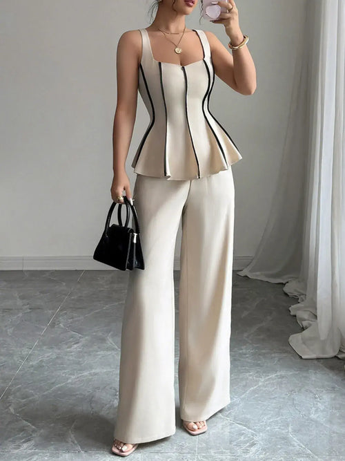 Contrast-Neck-Top-&-Wide-Leg-Pants-Set-Sarunna