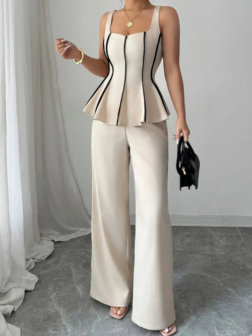Contrast-Neck-Top-&-Wide-Leg-Pants-Set-Sarunna