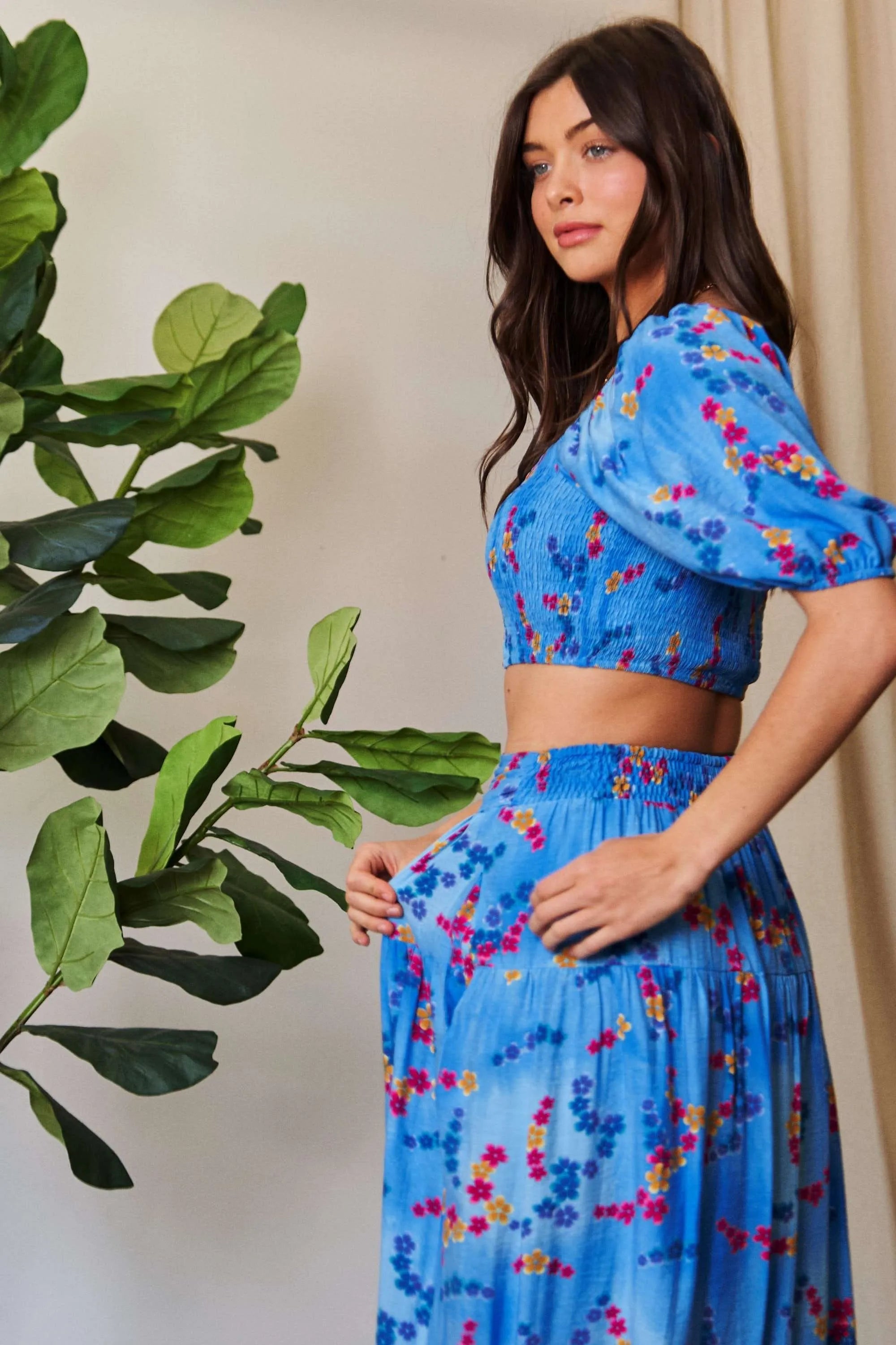 Davi-&-Dani-Puff-Sleeve-Smocked-Crop-Top-Sarunna