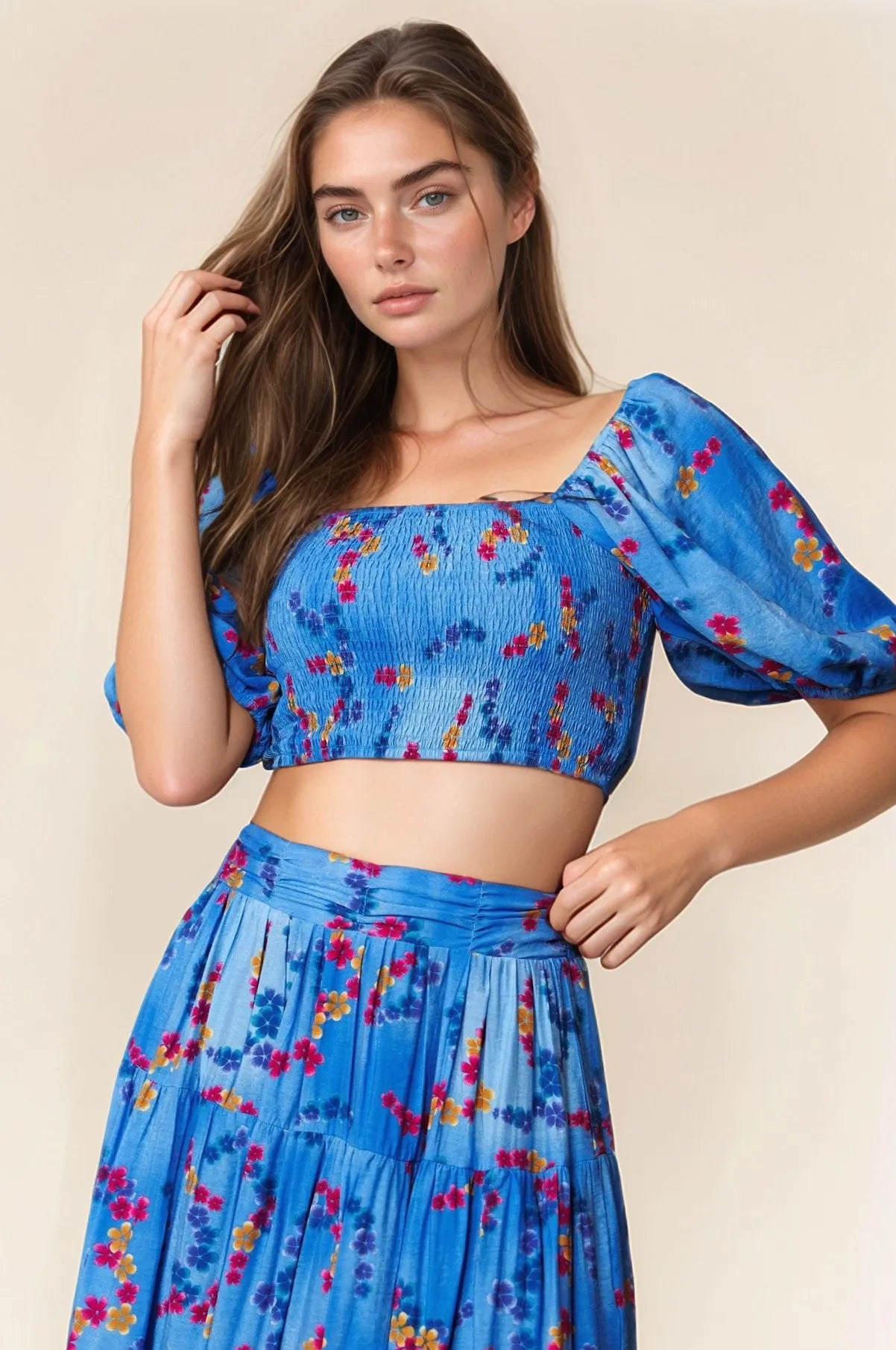 Davi-&-Dani-Puff-Sleeve-Smocked-Crop-Top-Sarunna