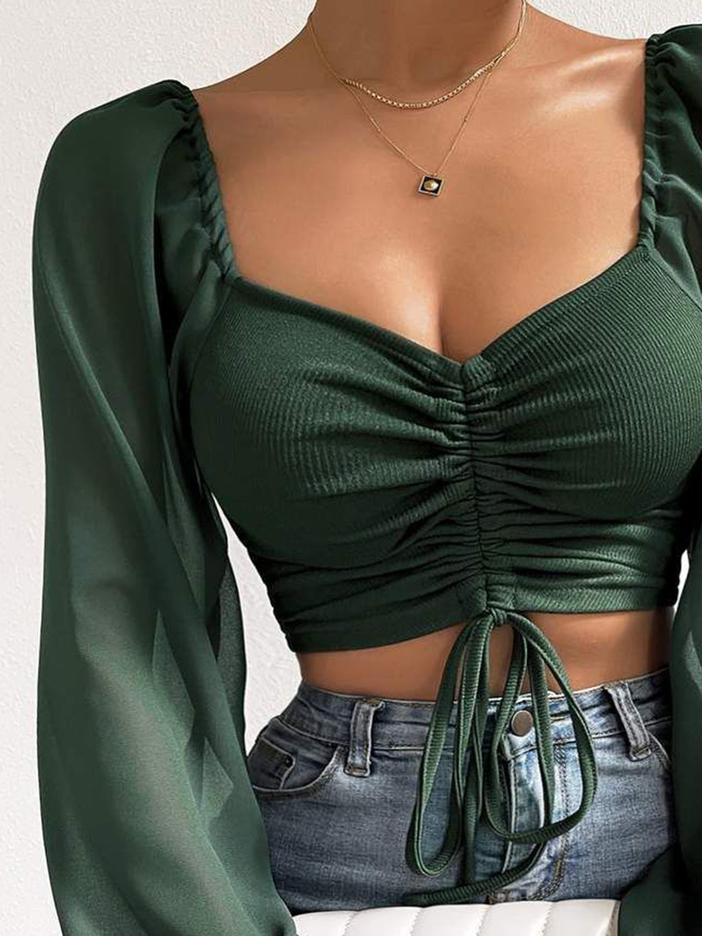 Drawstring-Sweetheart-Neck-Cropped-Top-Sarunna