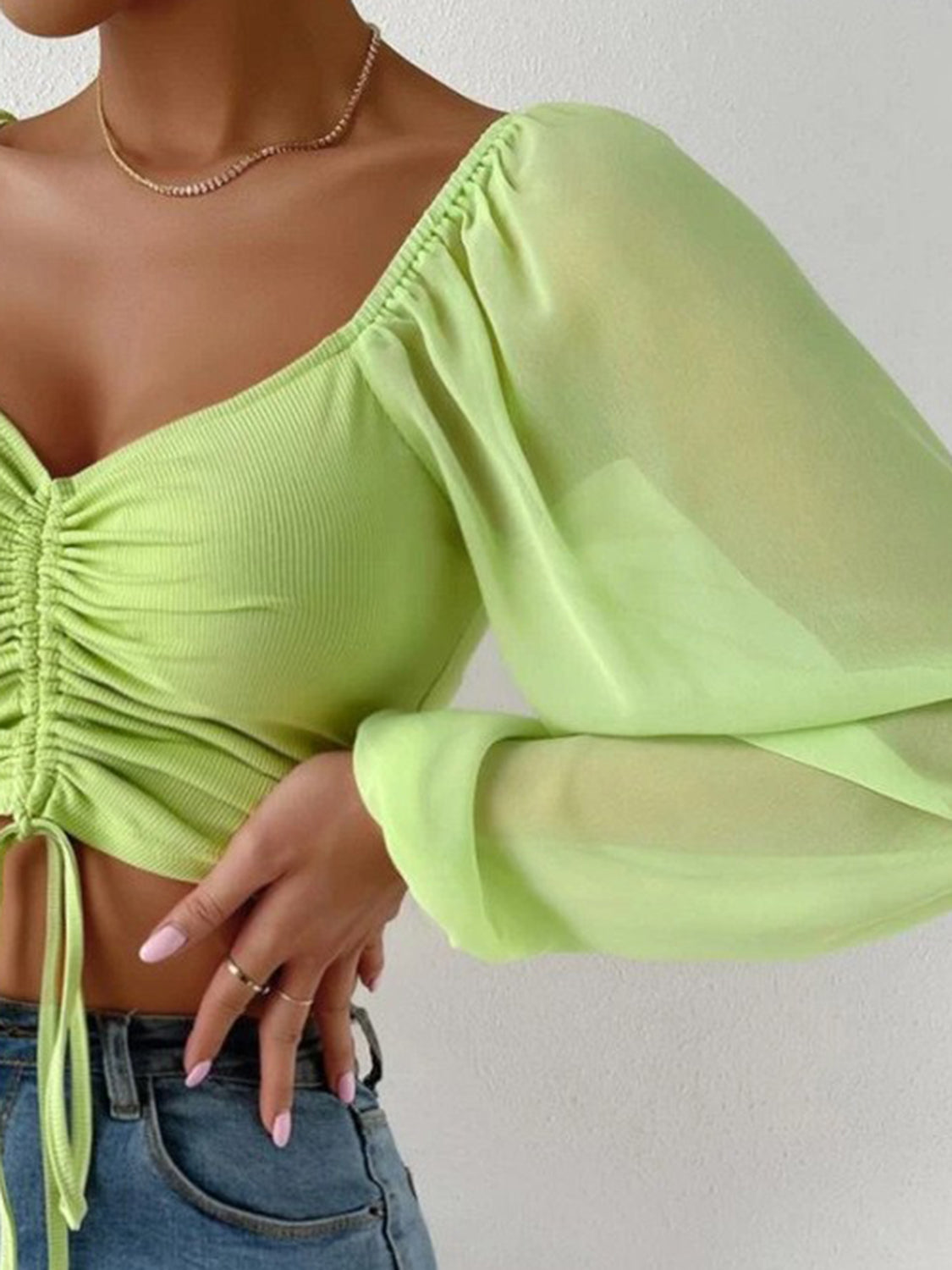 Drawstring-Sweetheart-Neck-Cropped-Top-Sarunna