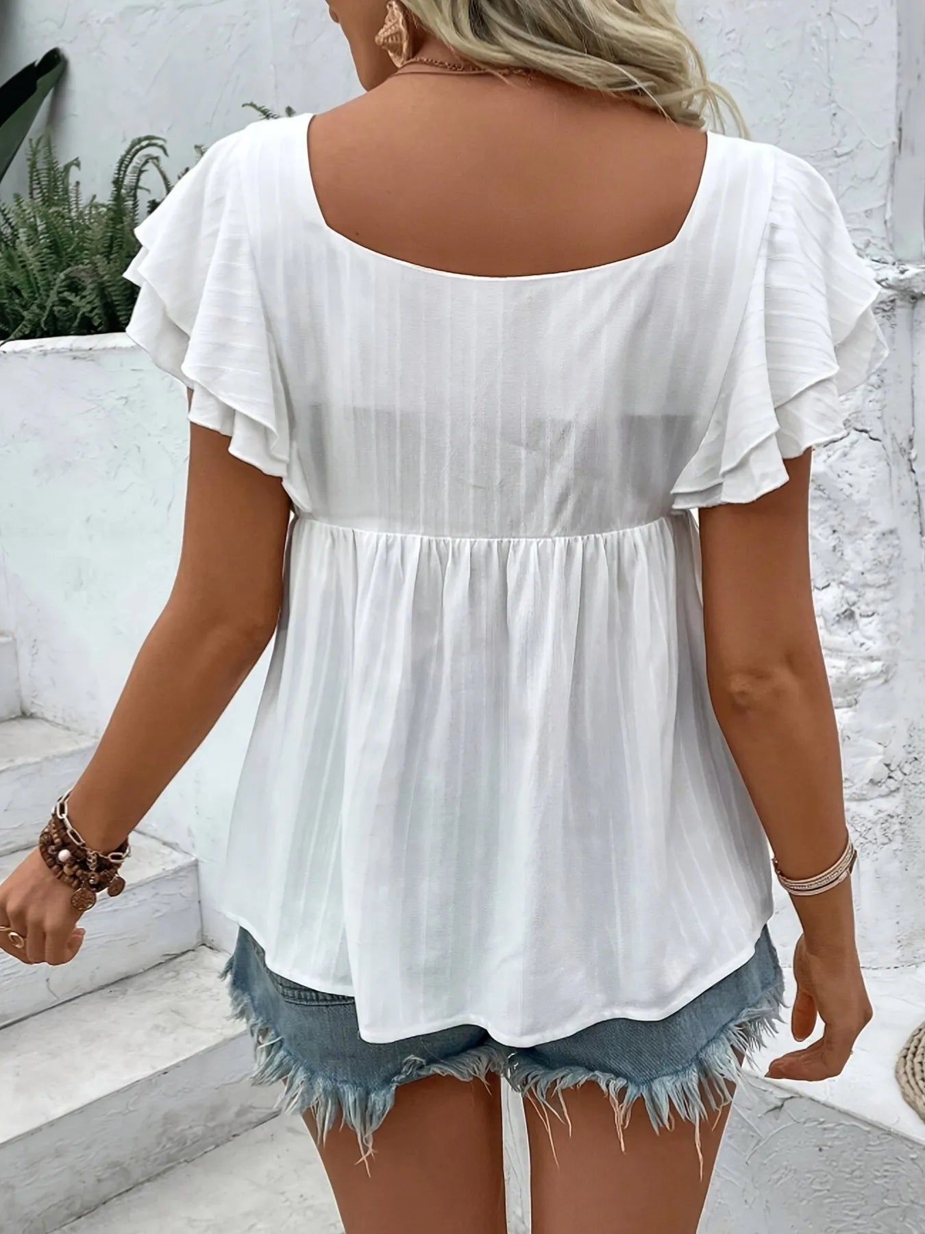 Embroidered-Flutter-Sleeve-Blouse-Sarunna
