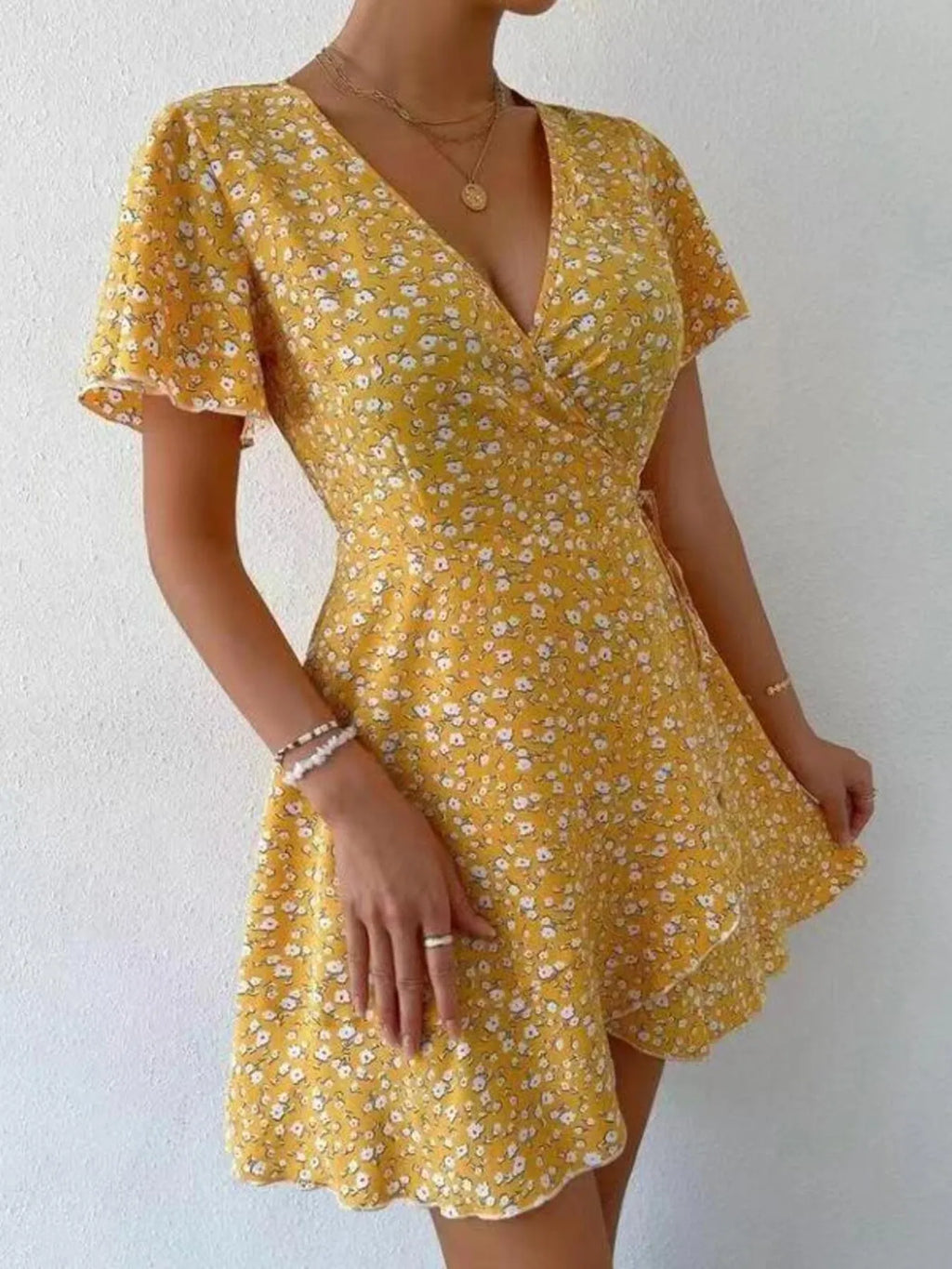 Floral-Flutter-Sleeve-Wrap-Mini-Dress-Sarunna