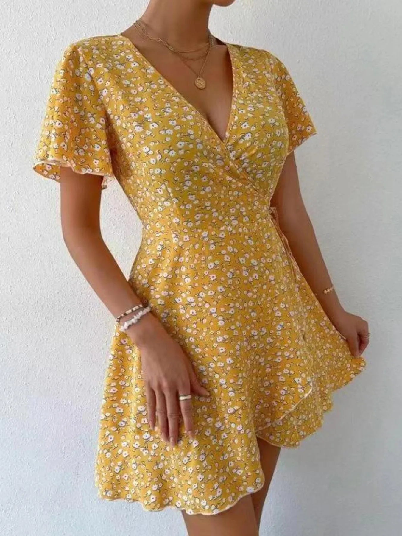 Floral-Flutter-Sleeve-Wrap-Mini-Dress-Sarunna