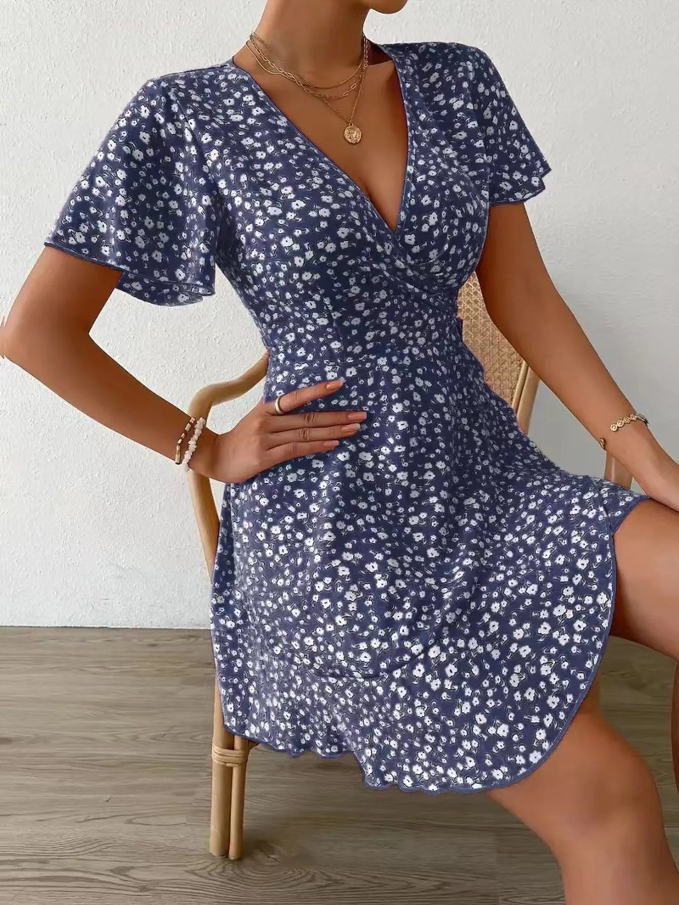 Floral-Flutter-Sleeve-Wrap-Mini-Dress-Sarunna
