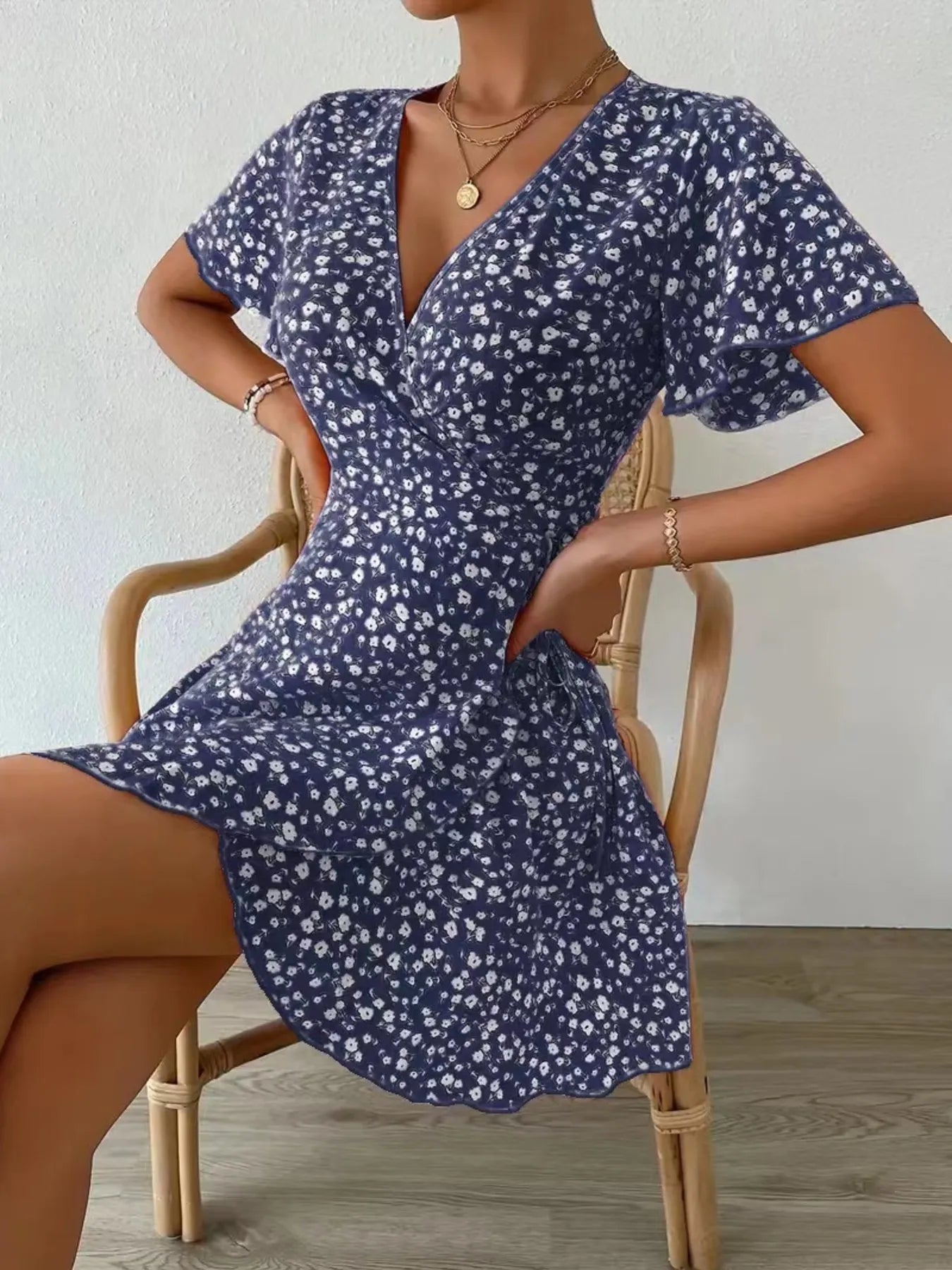 Floral-Flutter-Sleeve-Wrap-Mini-Dress-Sarunna