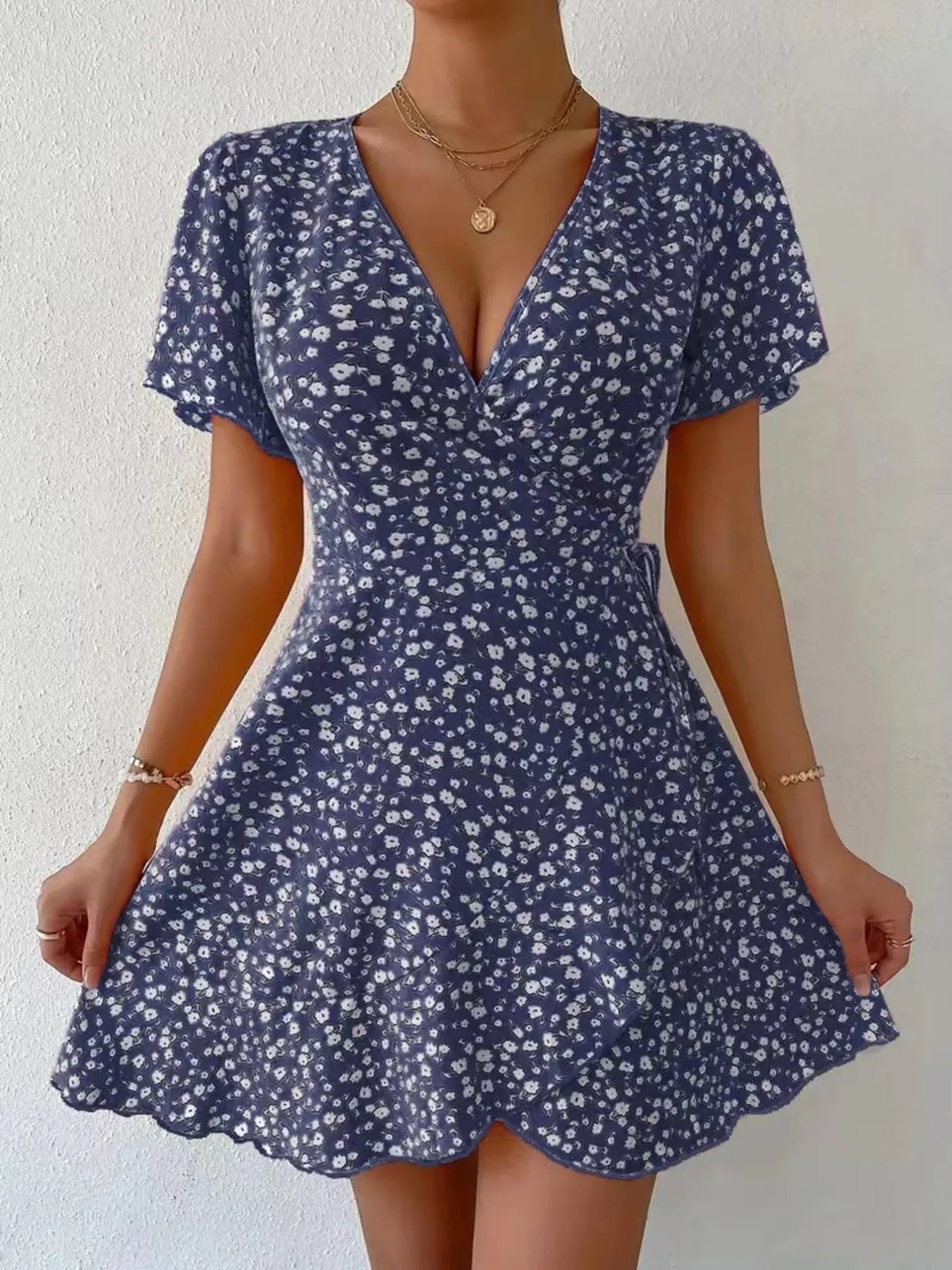 Floral-Flutter-Sleeve-Wrap-Mini-Dress-Sarunna