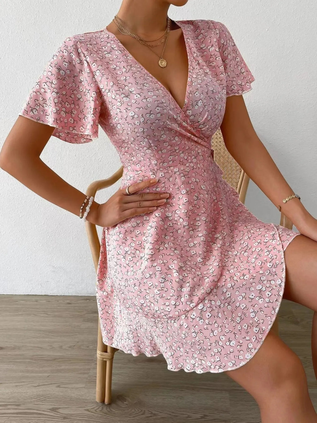 Floral-Flutter-Sleeve-Wrap-Mini-Dress-Sarunna