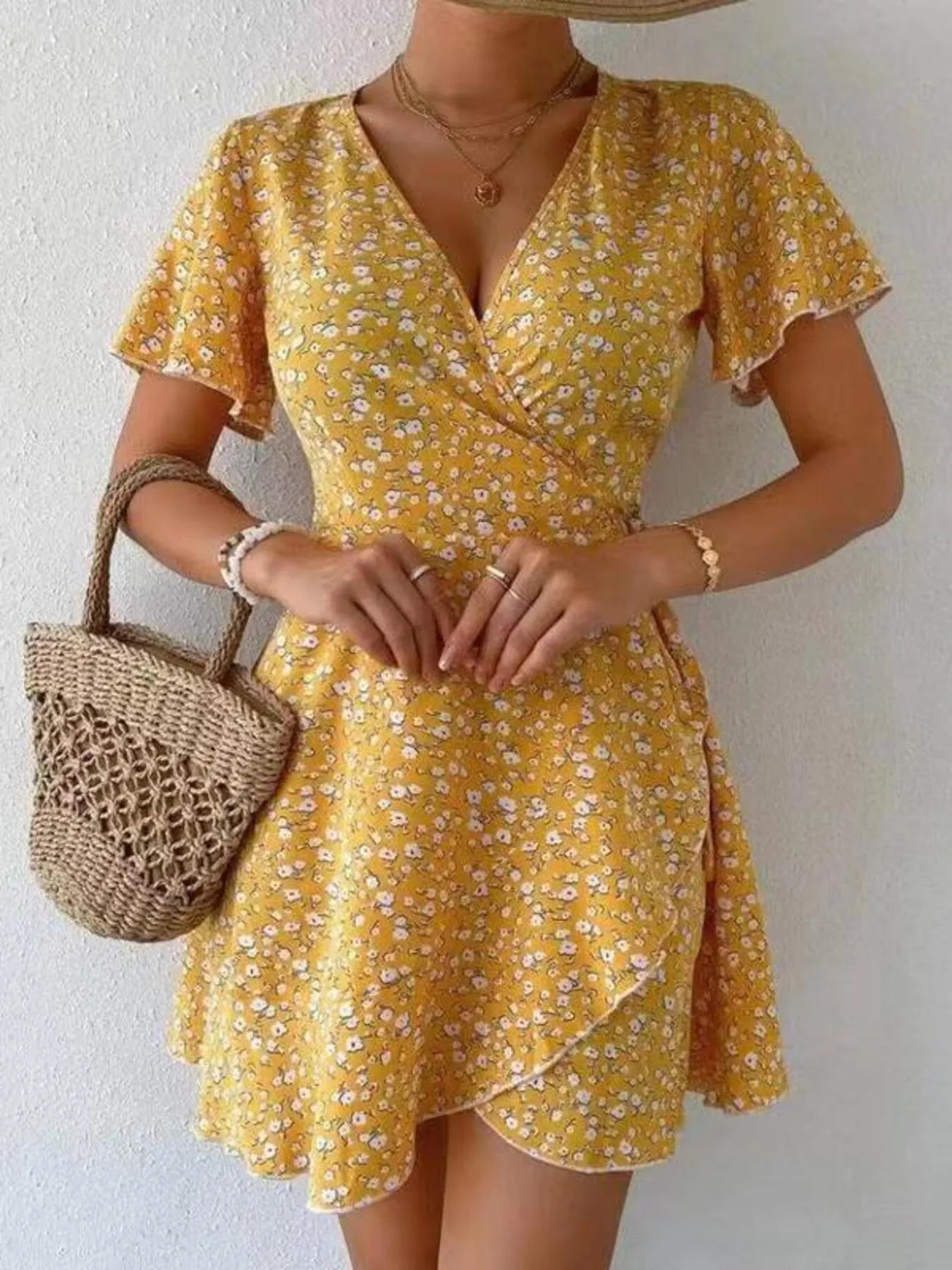 Floral-Flutter-Sleeve-Wrap-Mini-Dress-Sarunna