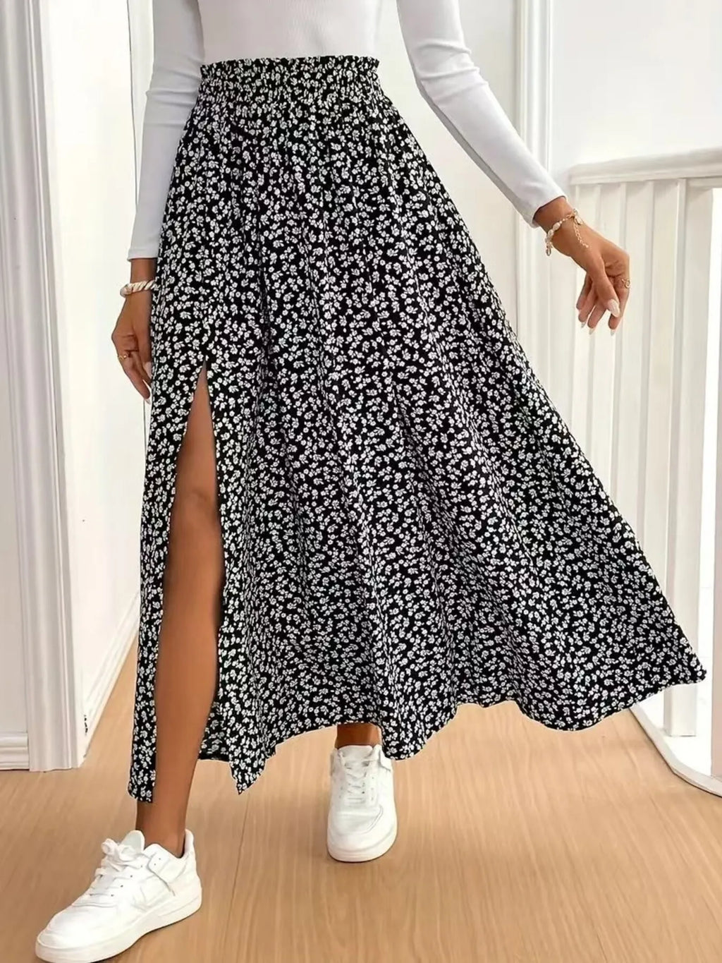 Floral-Maxi-Skirt-with-Split-&-Elastic-Waist-Sarunna