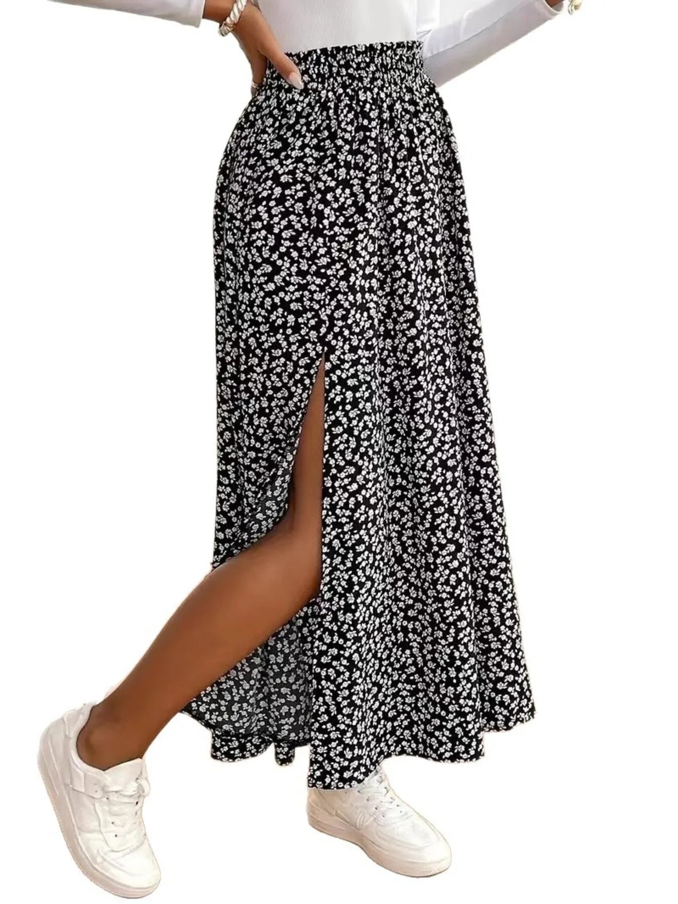 Floral-Maxi-Skirt-with-Split-&-Elastic-Waist-Sarunna