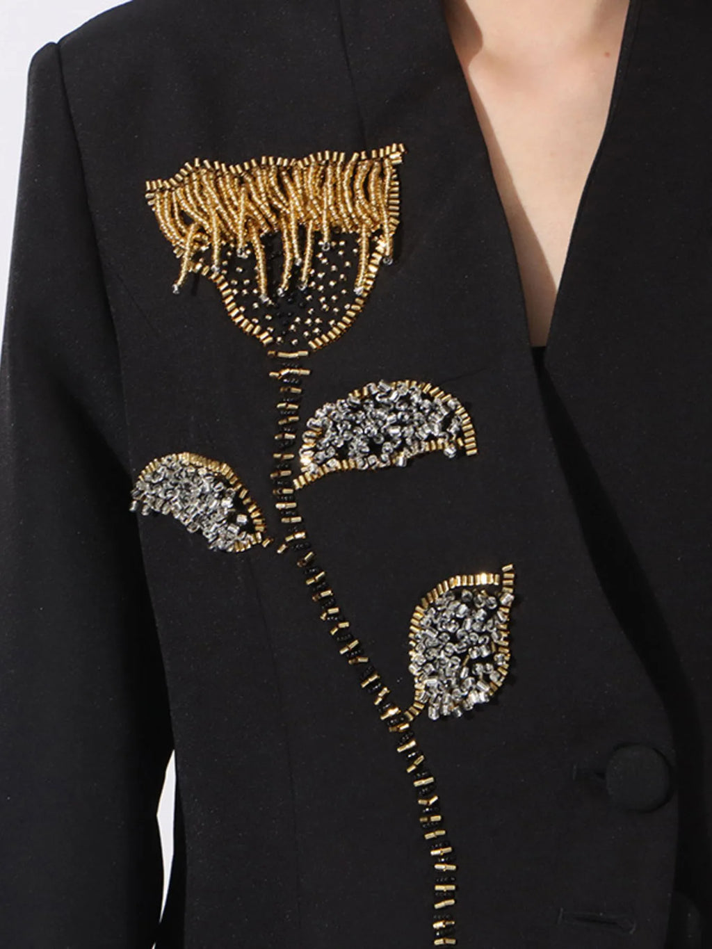 Flower-Button-Front-Long-Sleeve-Blazer-Sarunna