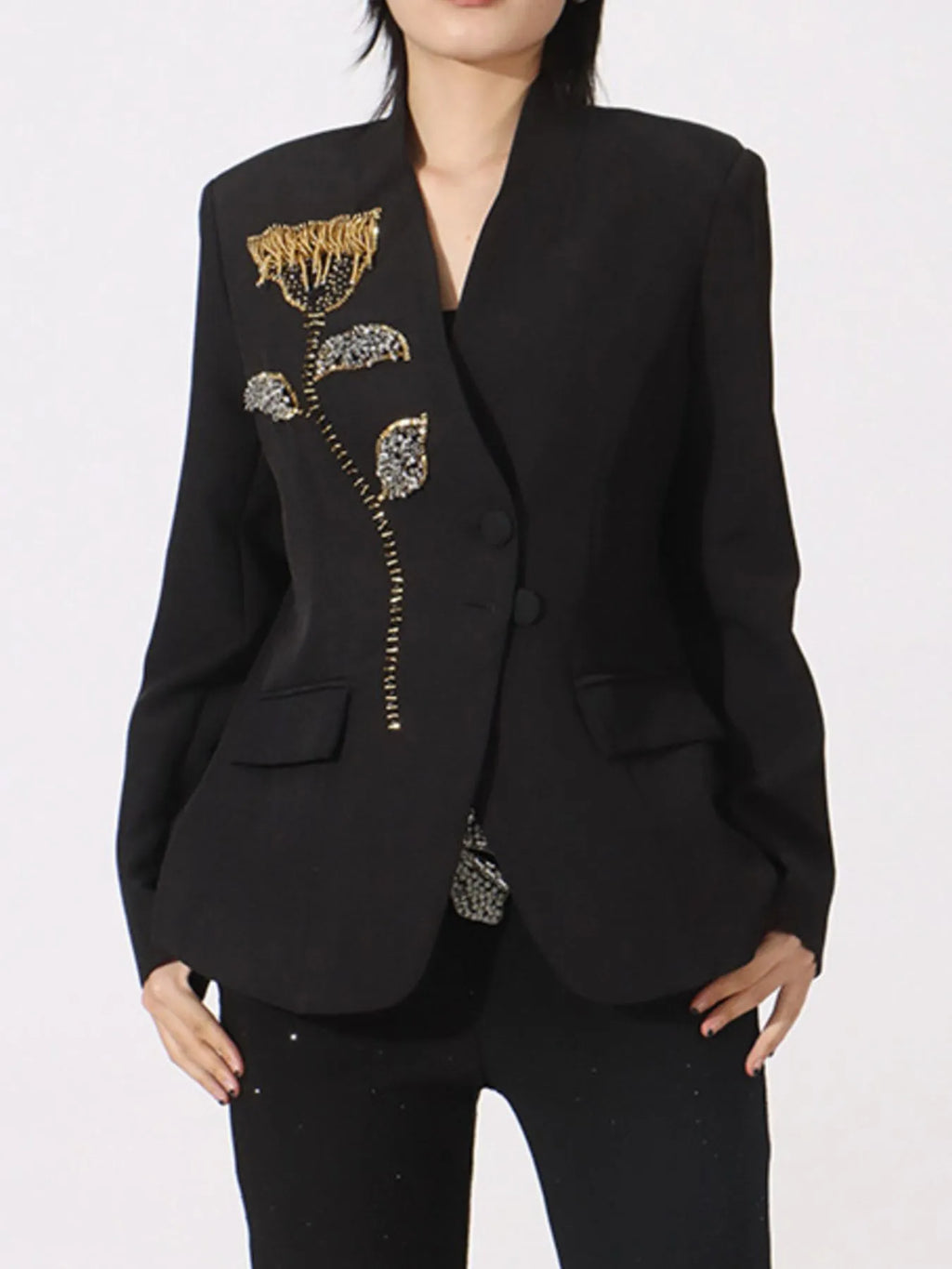 Flower-Button-Front-Long-Sleeve-Blazer-Sarunna