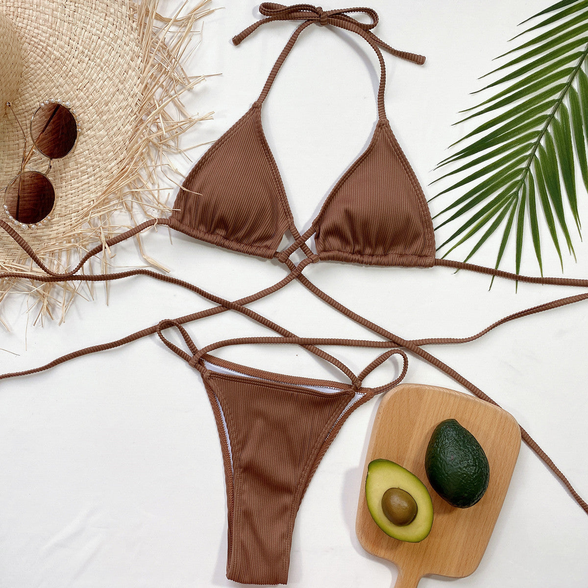 Halter-Bikini-with-Crossed-Pleats-Sarunna