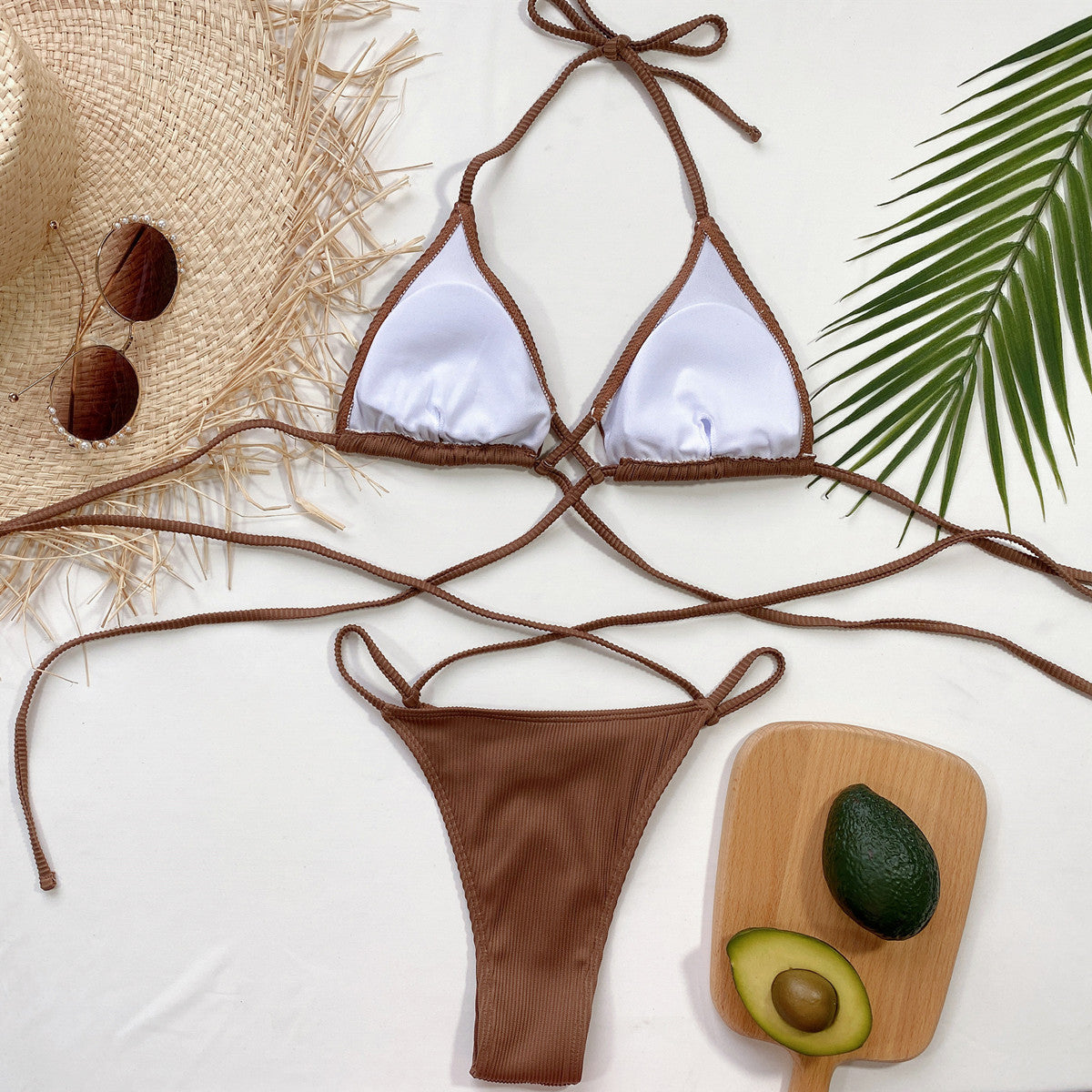 Halter-Bikini-with-Crossed-Pleats-Sarunna