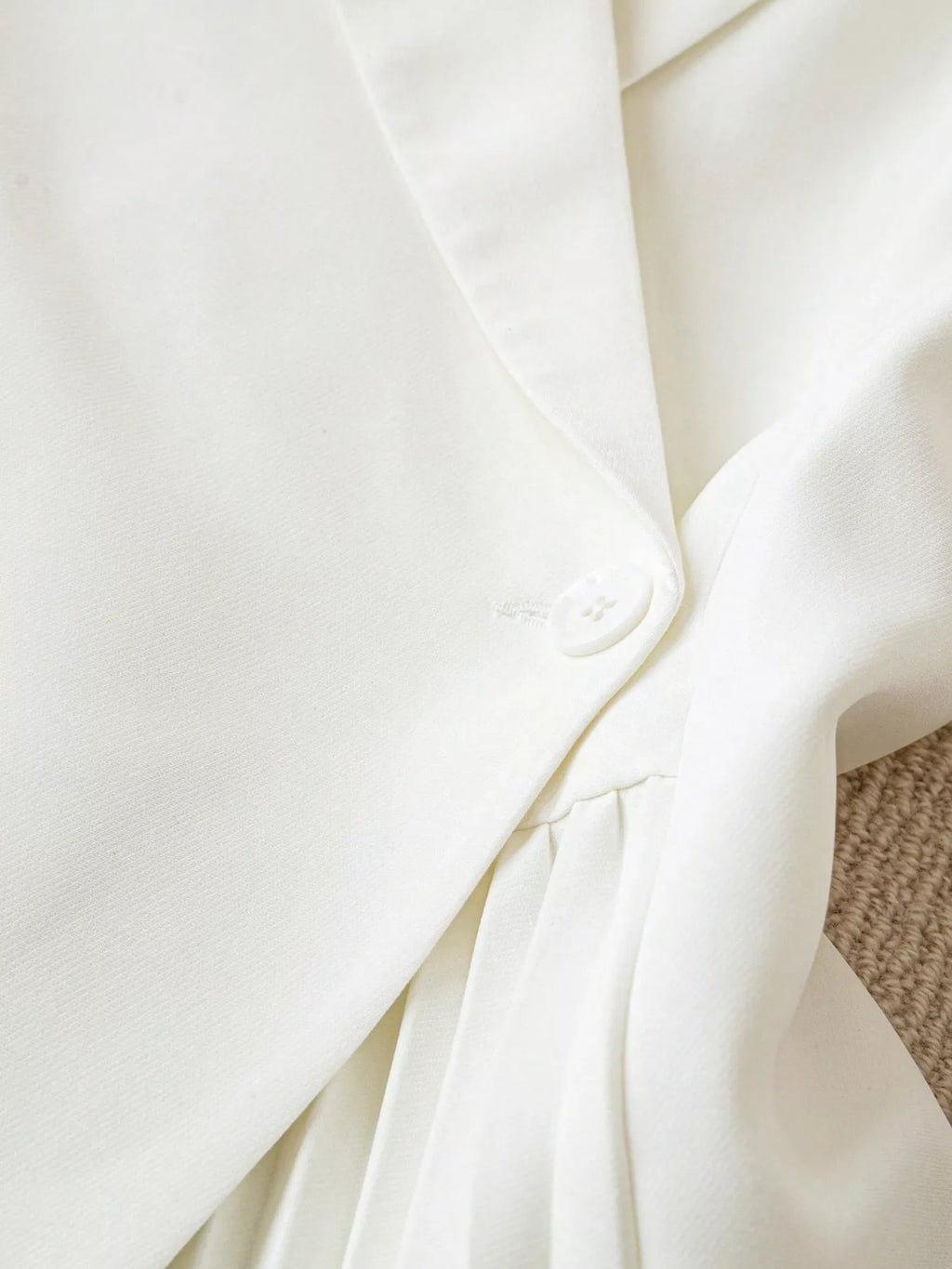 One-Button-Asymmetric Pleated-Hem-Blazer-Sarunna