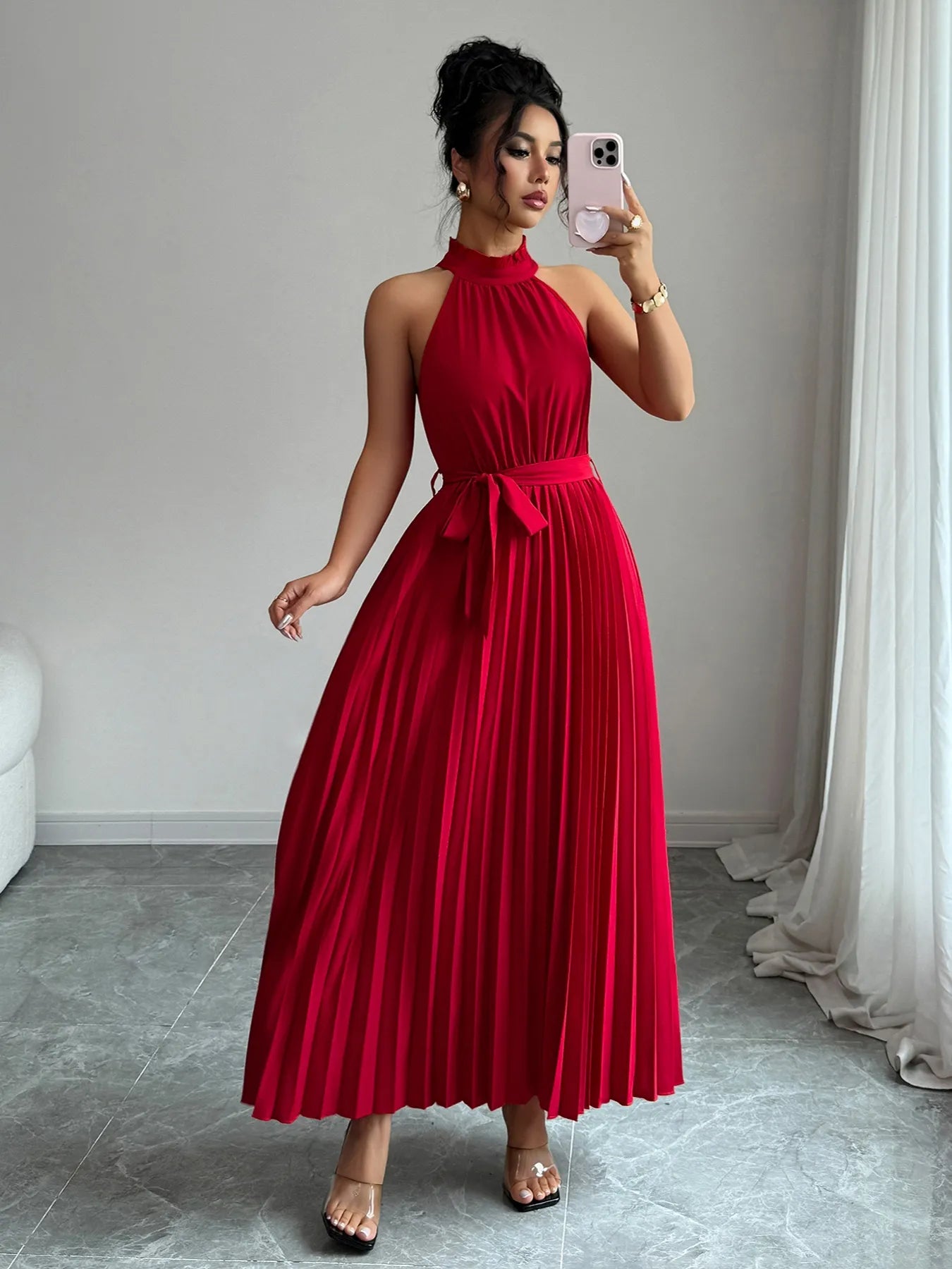 Pleated-Halter-Neck-Tie-Waist-Maxi-Dress-Sarunna
