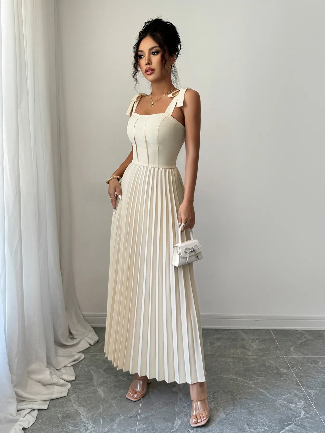 Pleated-Tie-Shoulder-Maxi-Dress-Sarunna