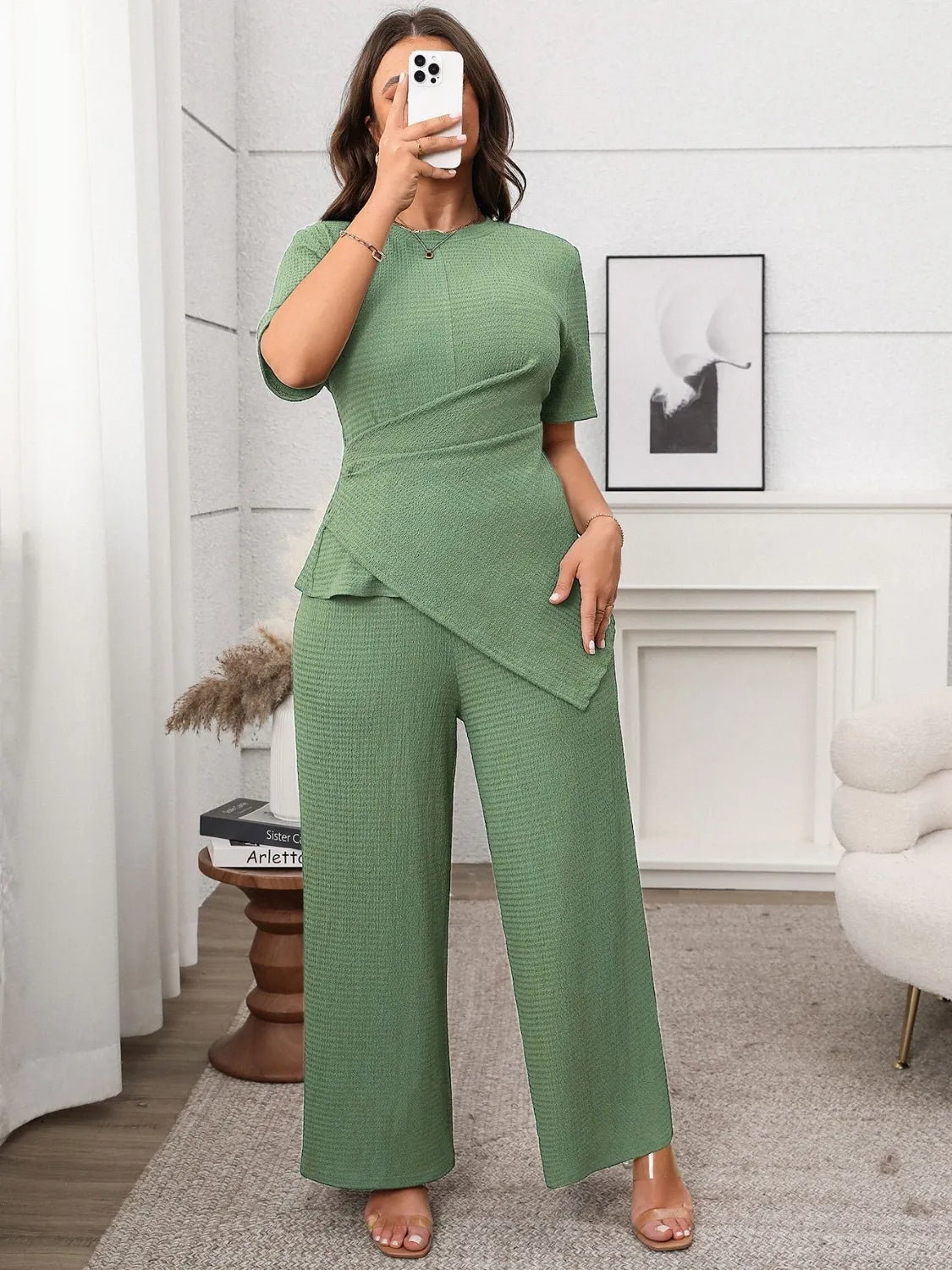 Plus-Size-Asymmetrical-Round-Neck-Short-Sleeve-Top-and-Pants-Set-Sarunna