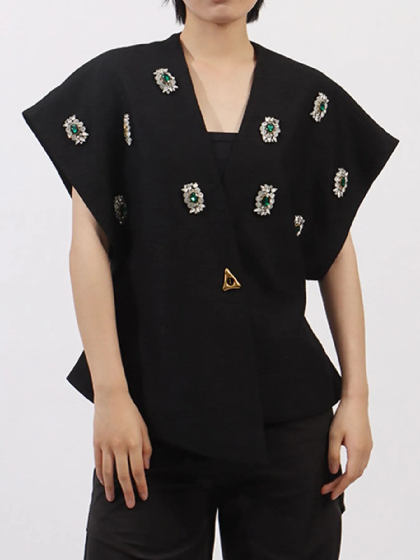 Plus-Size-Rhinestone-Relaxed-Fit-Vest-Coat-Sarunna
