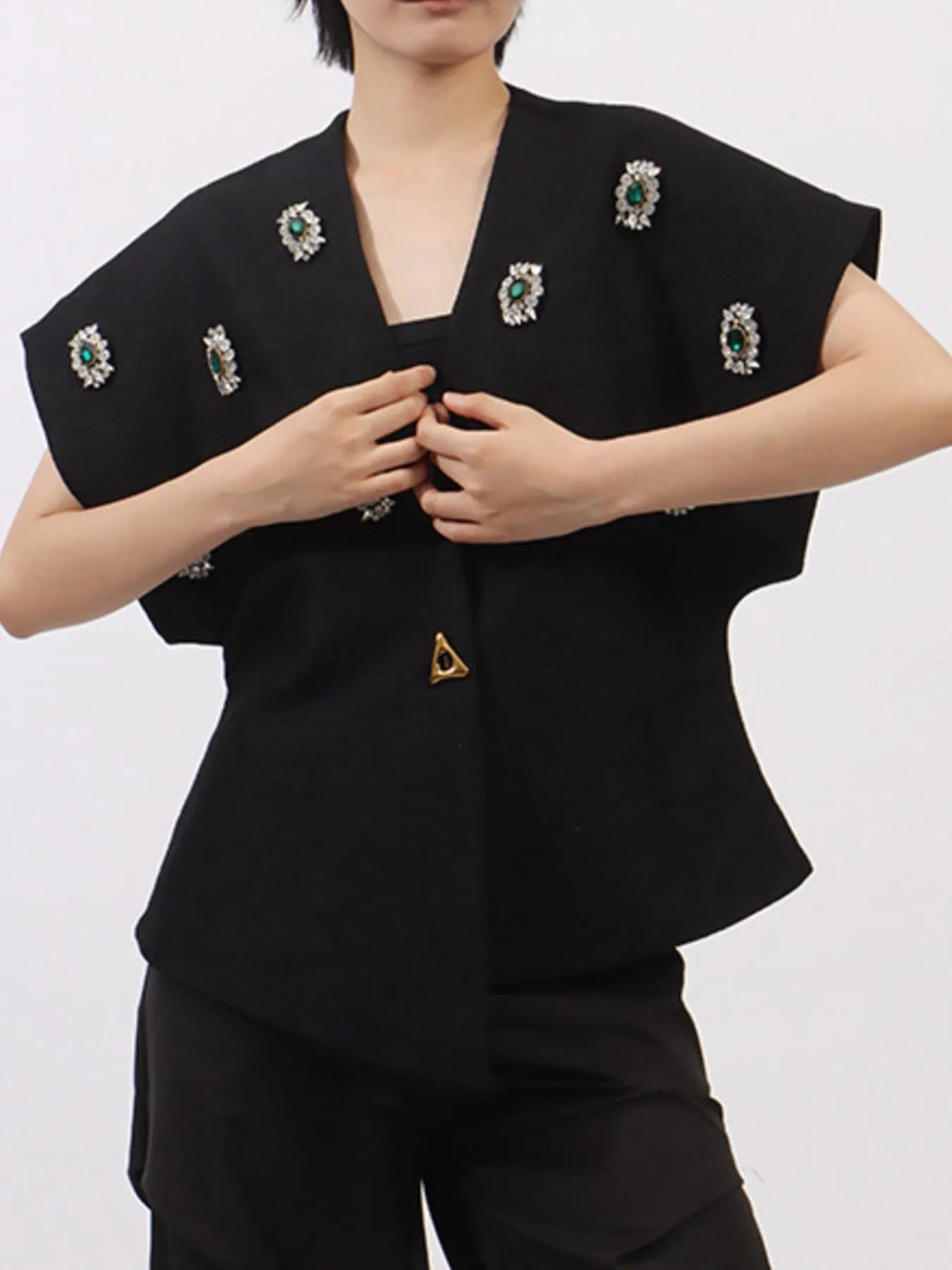 Plus-Size-Rhinestone-Relaxed-Fit-Vest-Coat-Sarunna