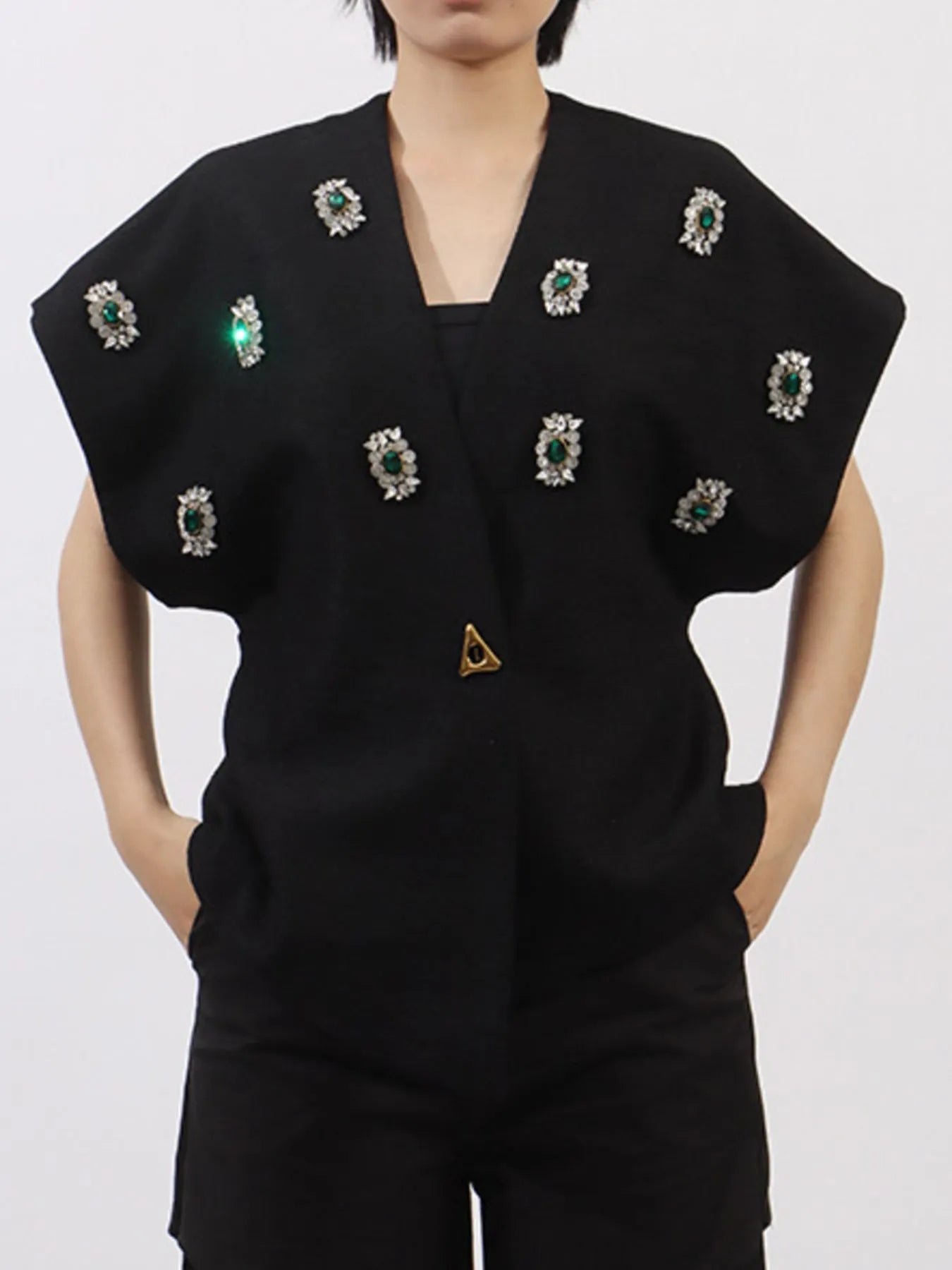 Plus-Size-Rhinestone-Relaxed-Fit-Vest-Coat-Sarunna