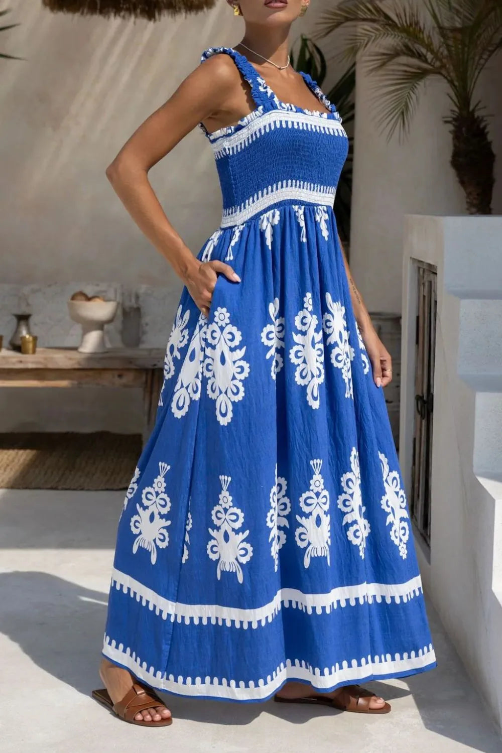 Printed-Square-Neck-Cami-Dress-Sarunna