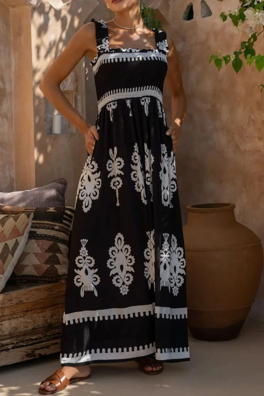 Printed-Square-Neck-Cami-Dress-Sarunna