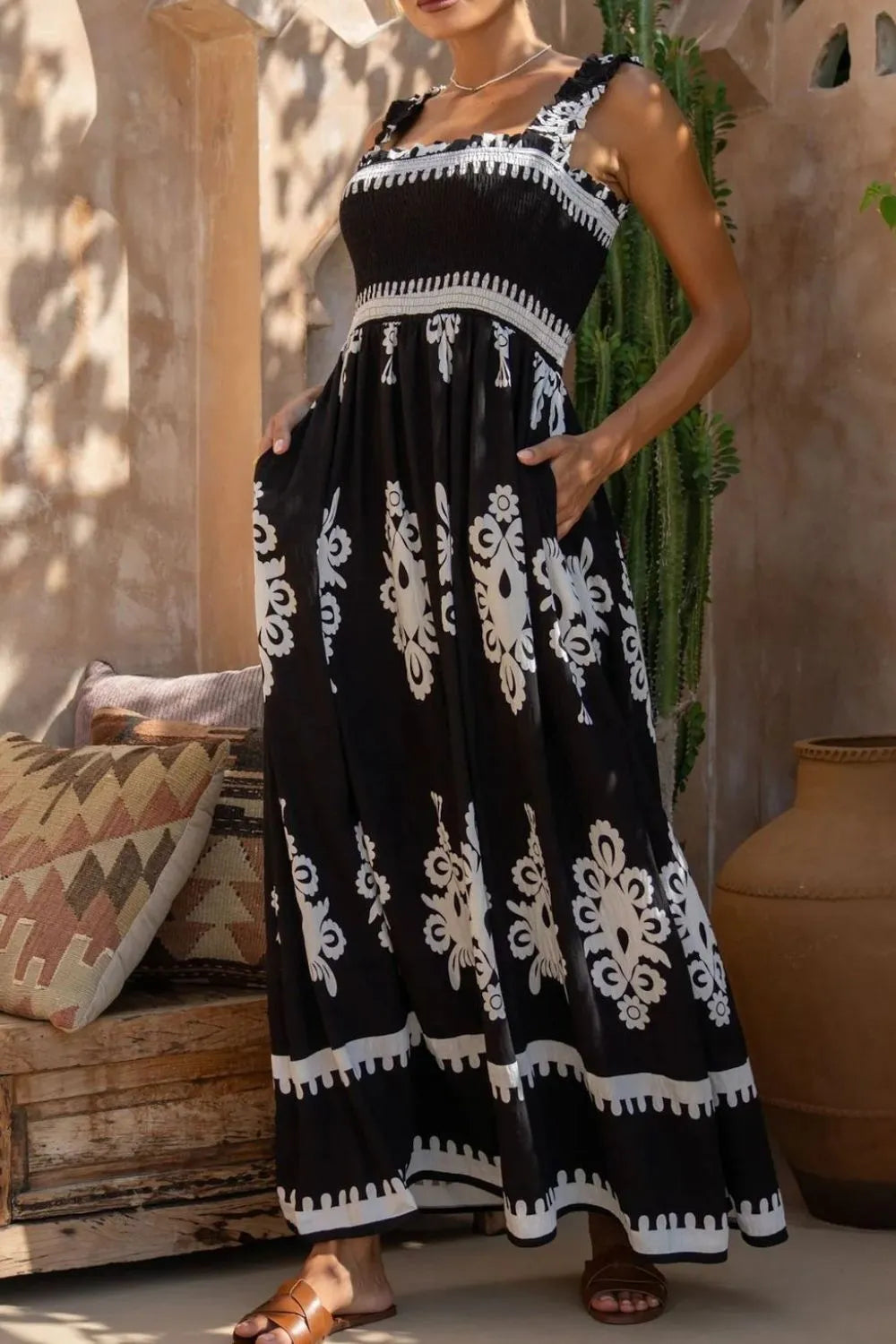 Printed-Square-Neck-Cami-Dress-Sarunna