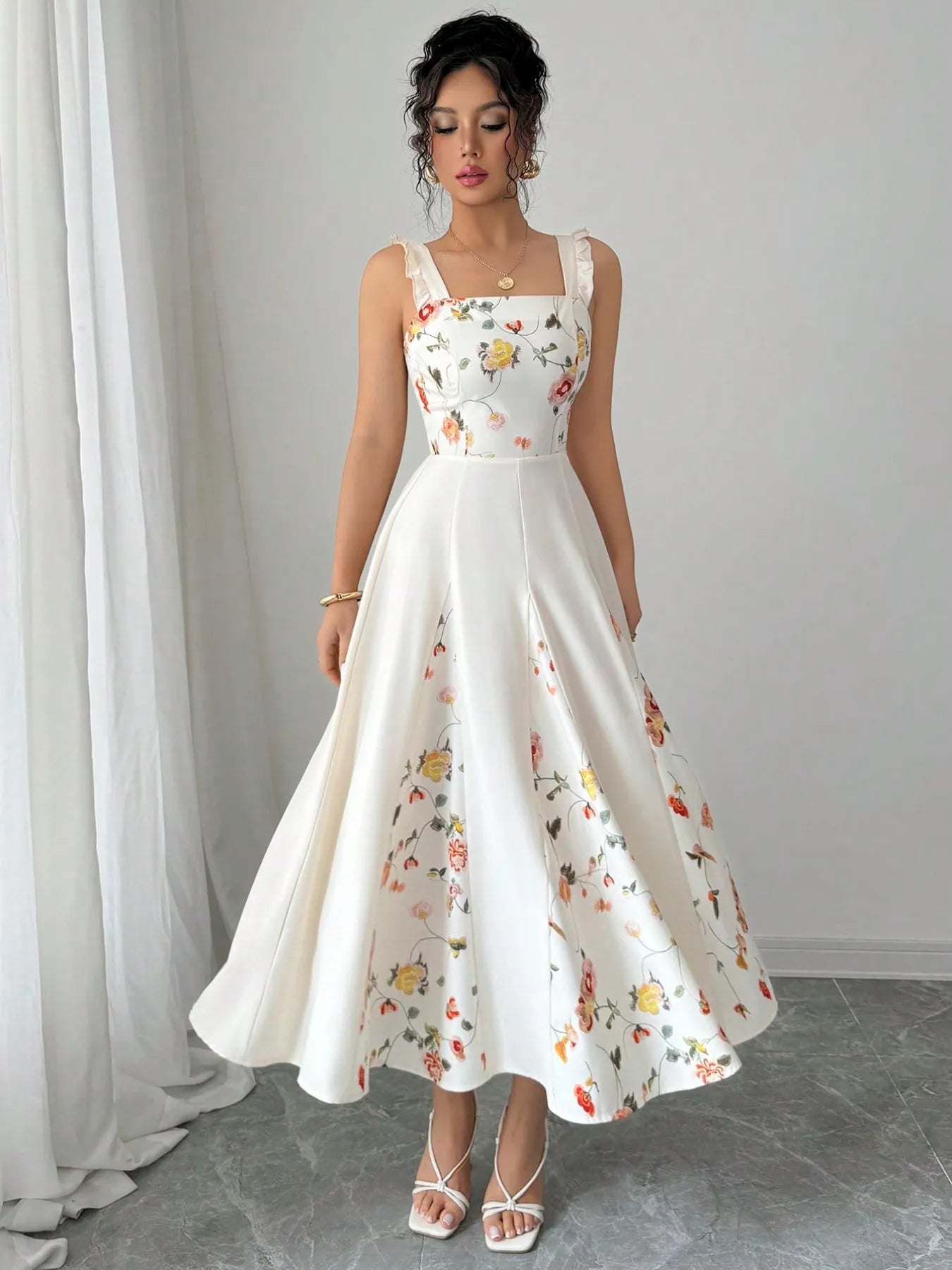 Printed-Square-Neck-Midi-Dress-Sarunna