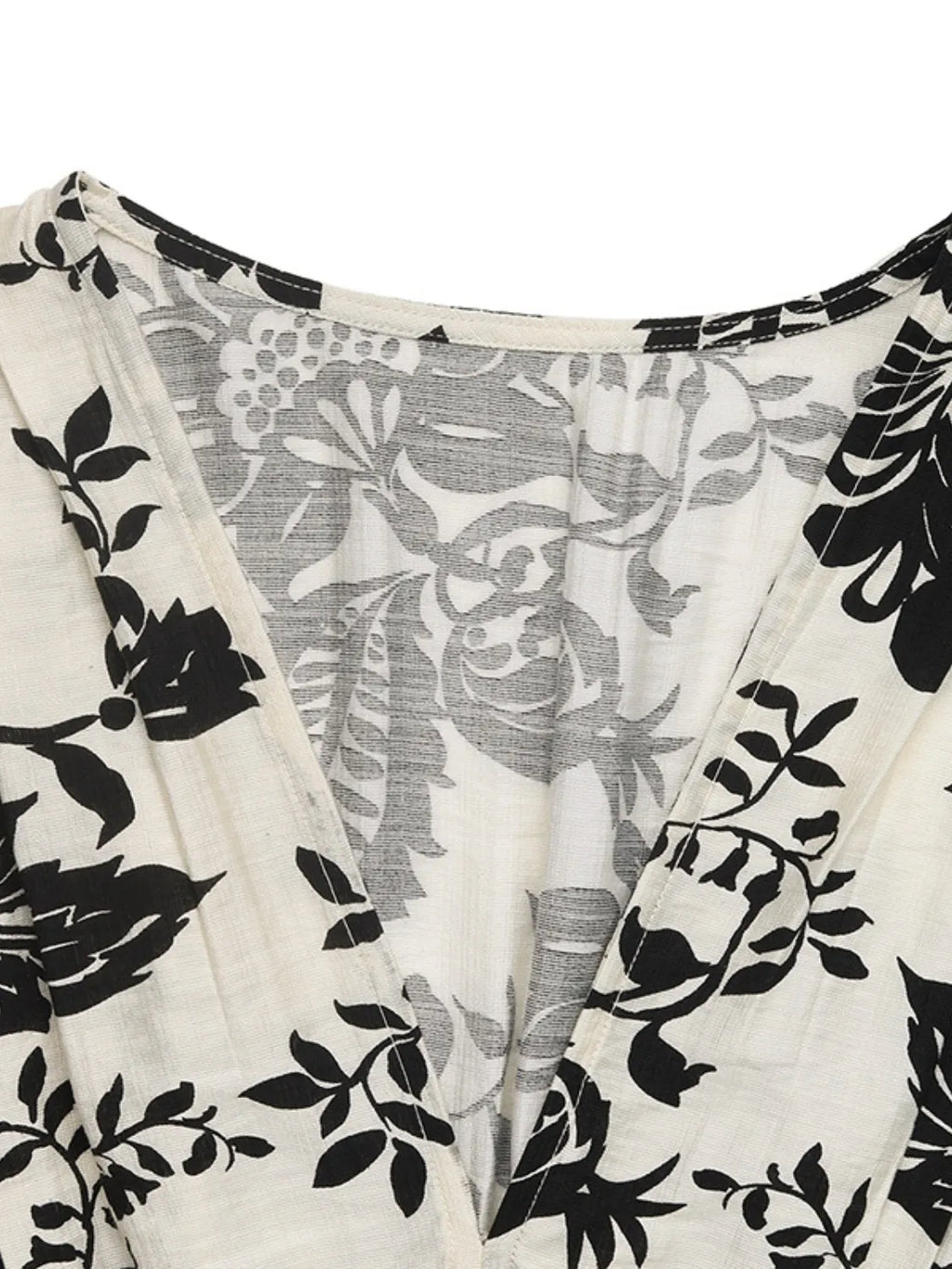 Printed-V-Neck-Short-Sleeve-Dress-Sarunnna