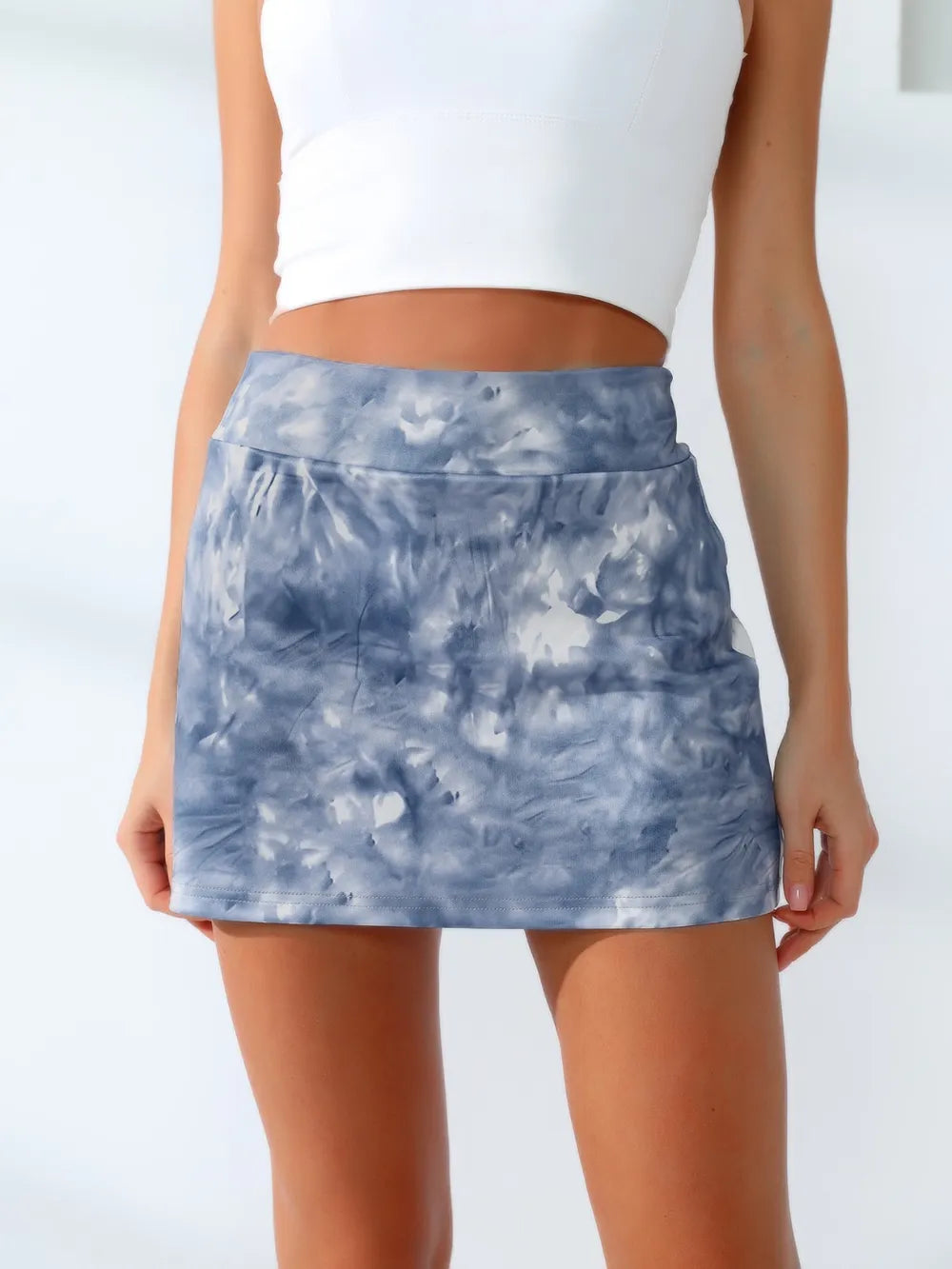 Quick-Dry Tie-Dye-Wide-Waistband-Active-Tennis-Skirt-Sarunna
