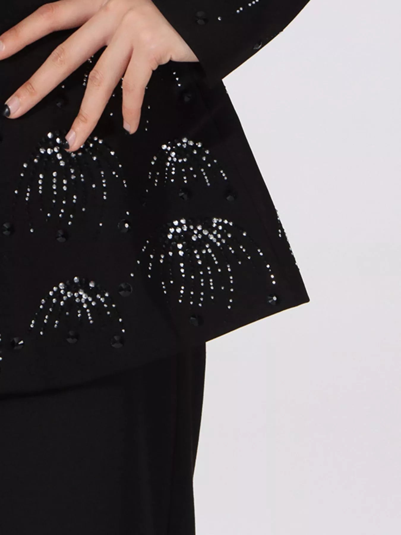 Rhinestone-Button-Down-Long Sleeve-Blazer-Sarunna