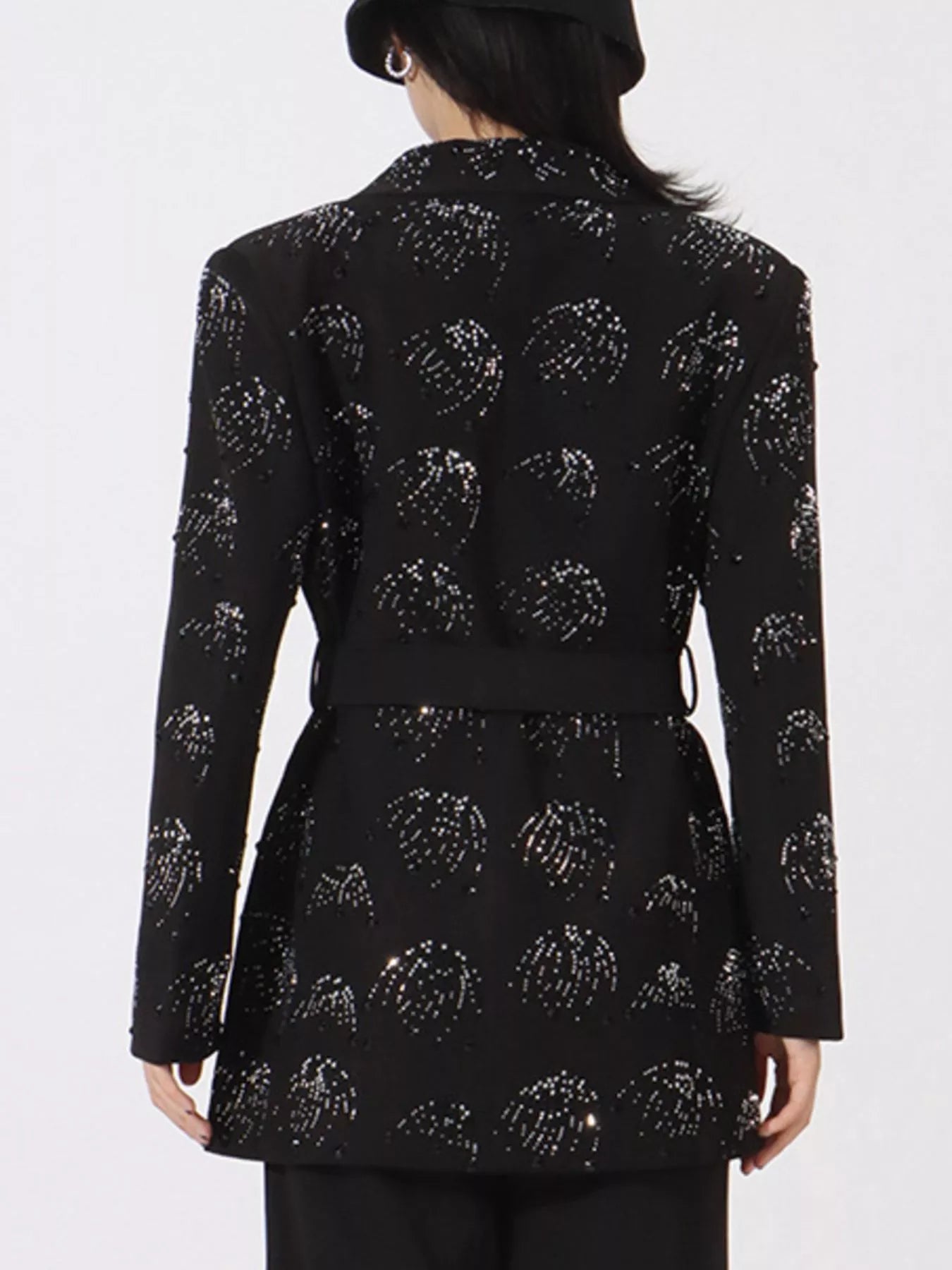 Rhinestone-Button-Down-Long Sleeve-Blazer-Sarunna
