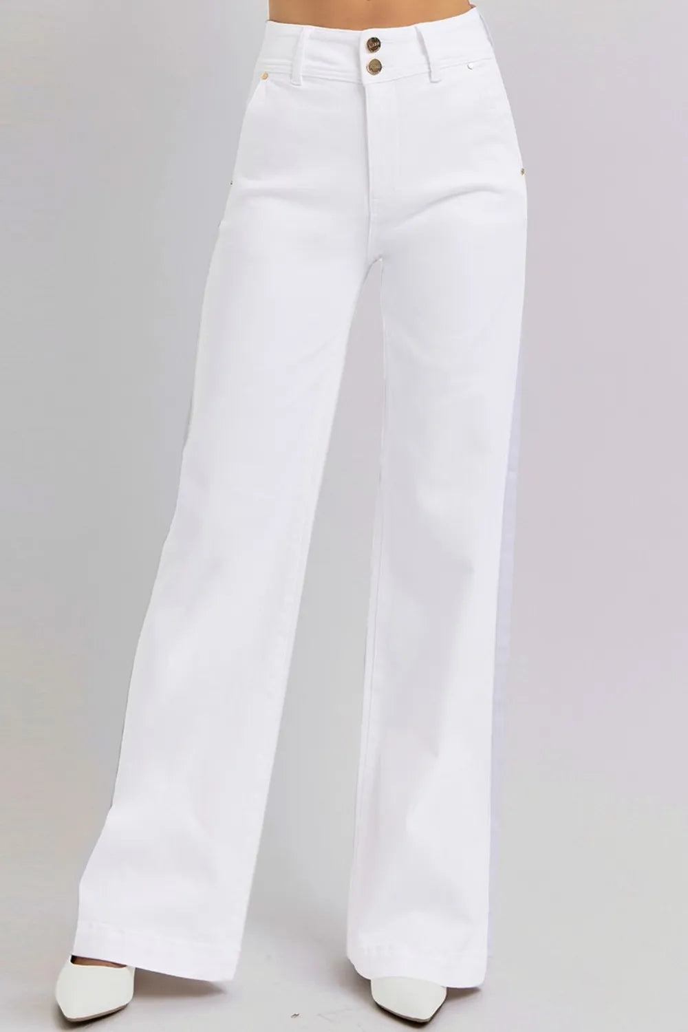 Risen High Waist-Wide-Leg-Jeans-with-Double-Button-Sarunna