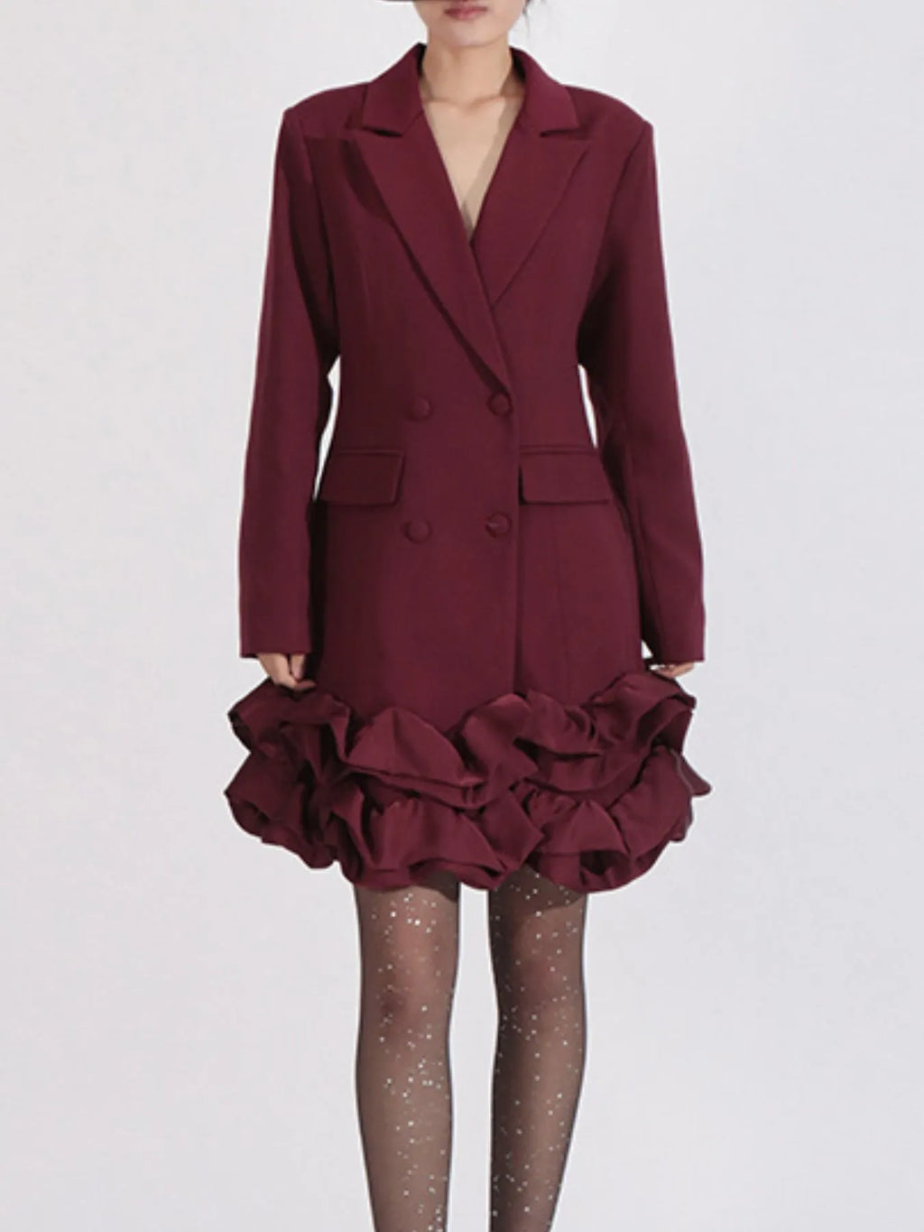 Ruffle-Hem-Double-Breasted-Blazer-Dress-Sarunna