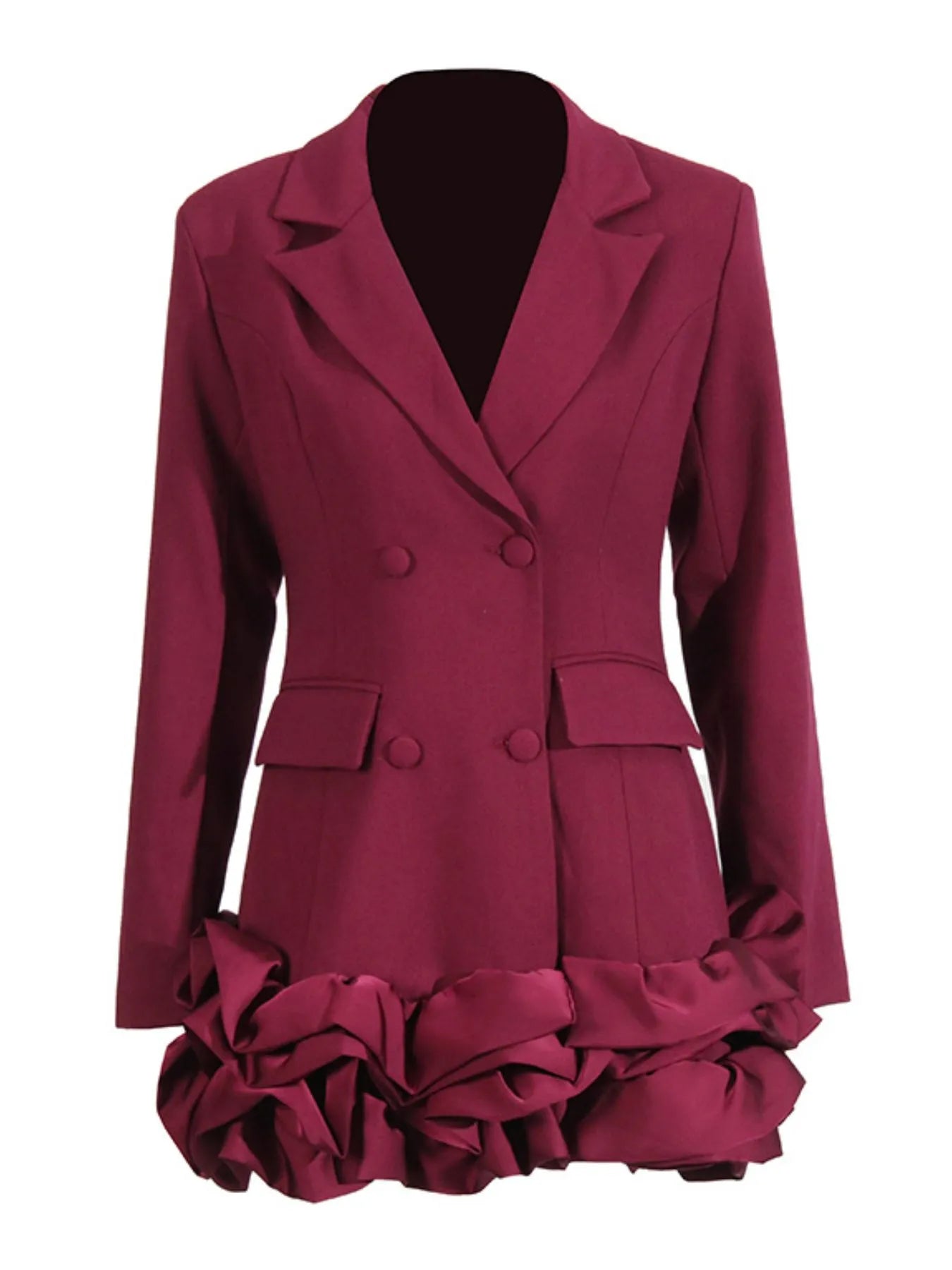 Ruffle-Hem-Double-Breasted-Blazer-Dress-Sarunna