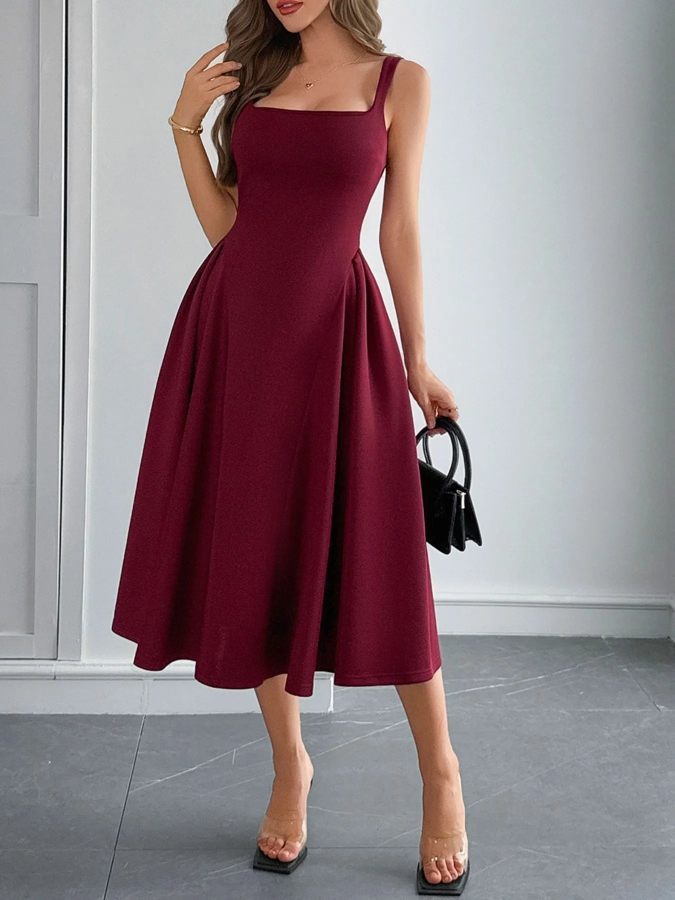 Square-Neck-Wide-Strap-Midi-Dress-Sarunna