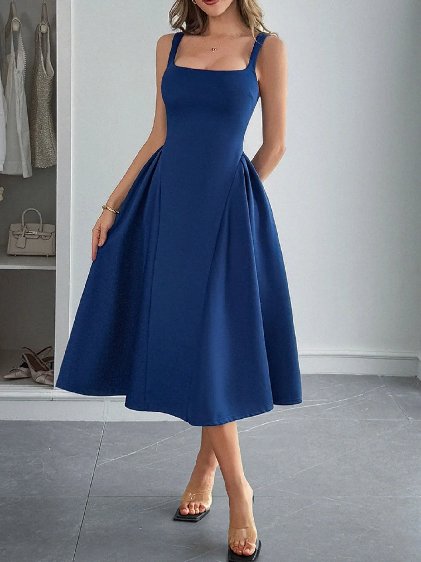 Square-Neck-Wide-Strap-Midi-Dress-Sarunna