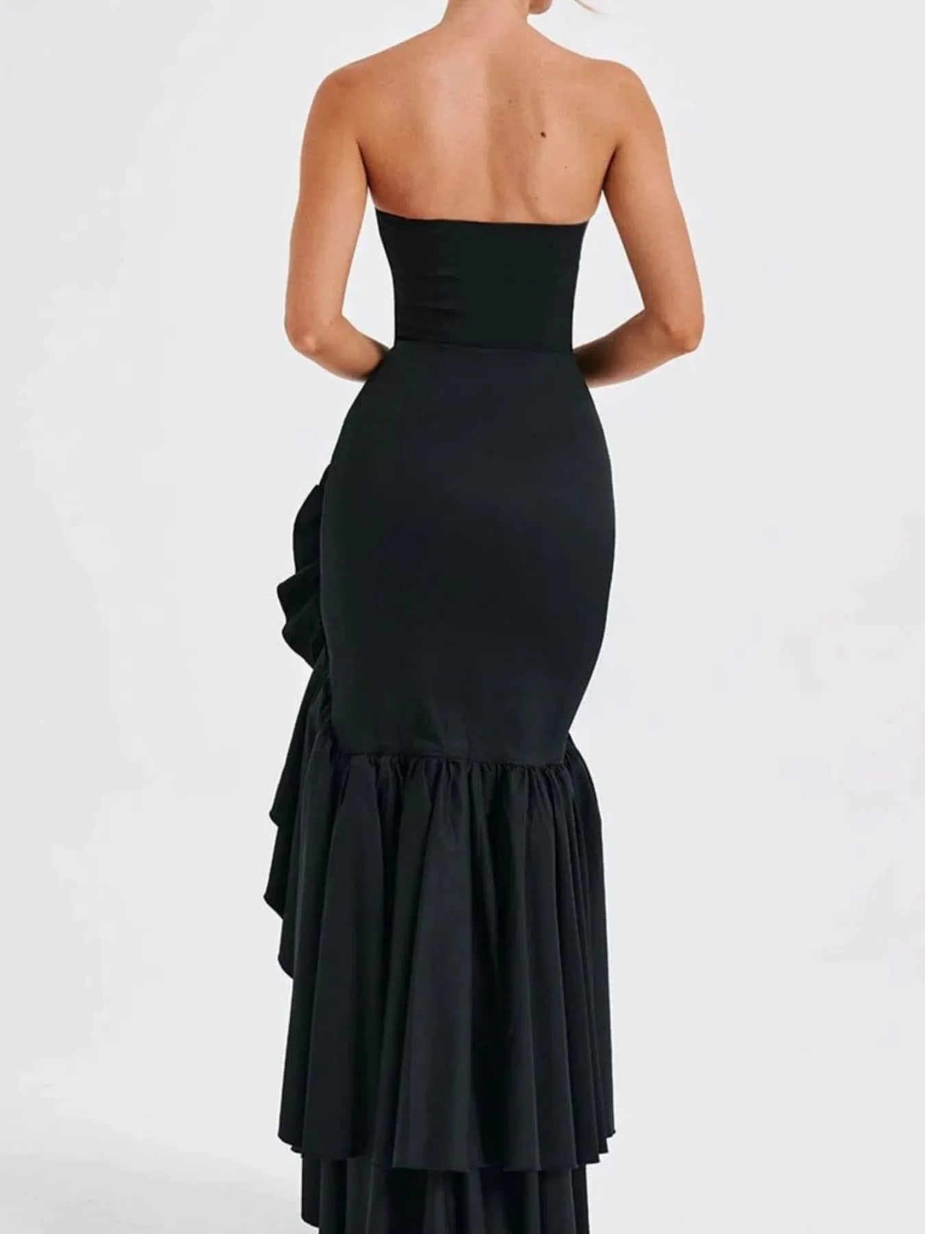 Strapless-Ruffle-High-Low-Bodycon-Dress-Sarunna