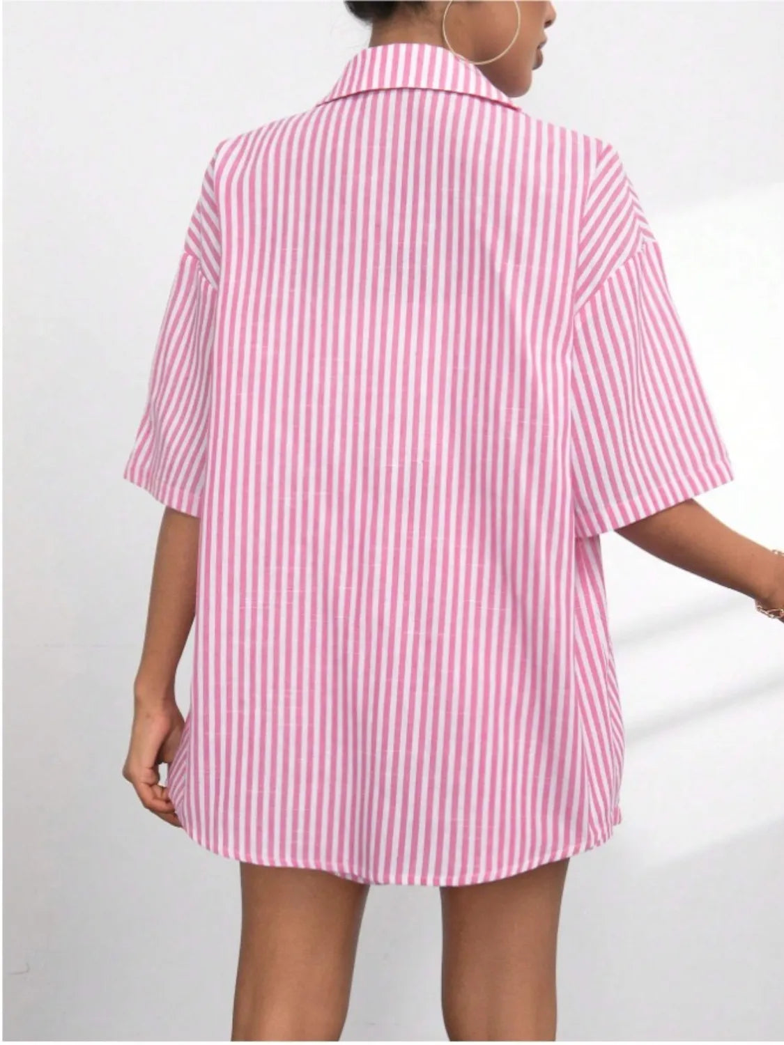 Striped-Button-Up-Shirt-and-Shorts-Set-Sarunna