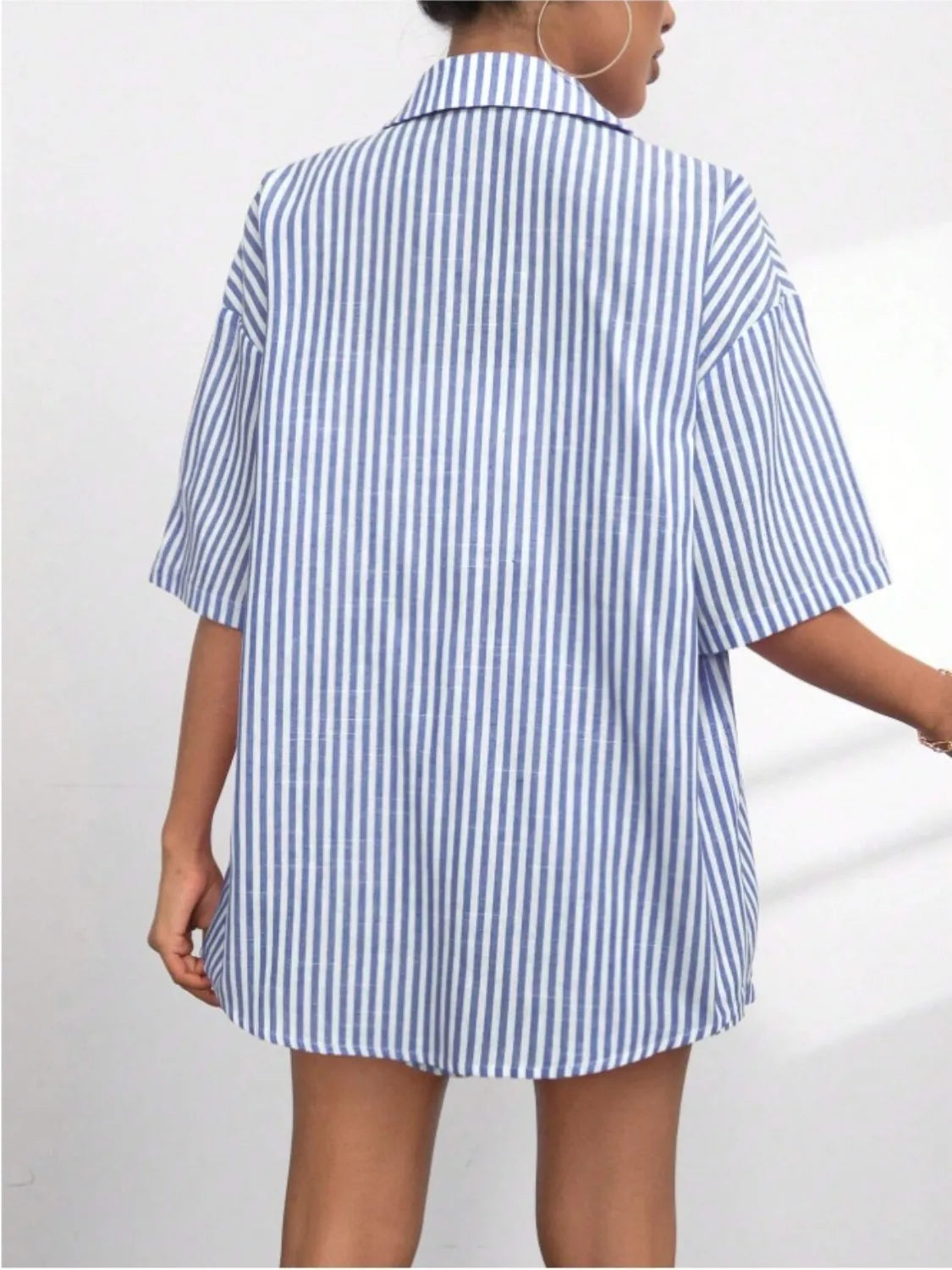 Striped-Button-Up-Shirt-and-Shorts-Set-Sarunna