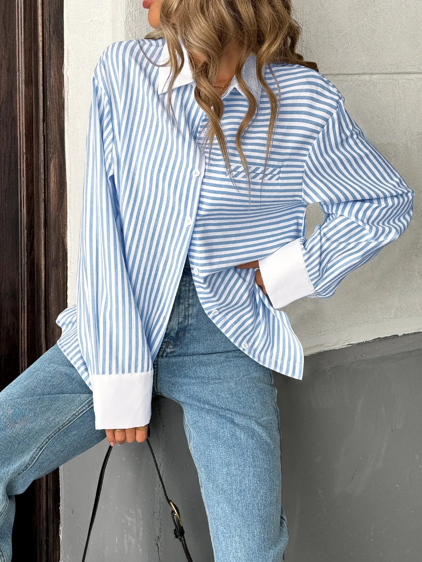 Striped-Oversized-Button-Up-Shirt-Sarunna
