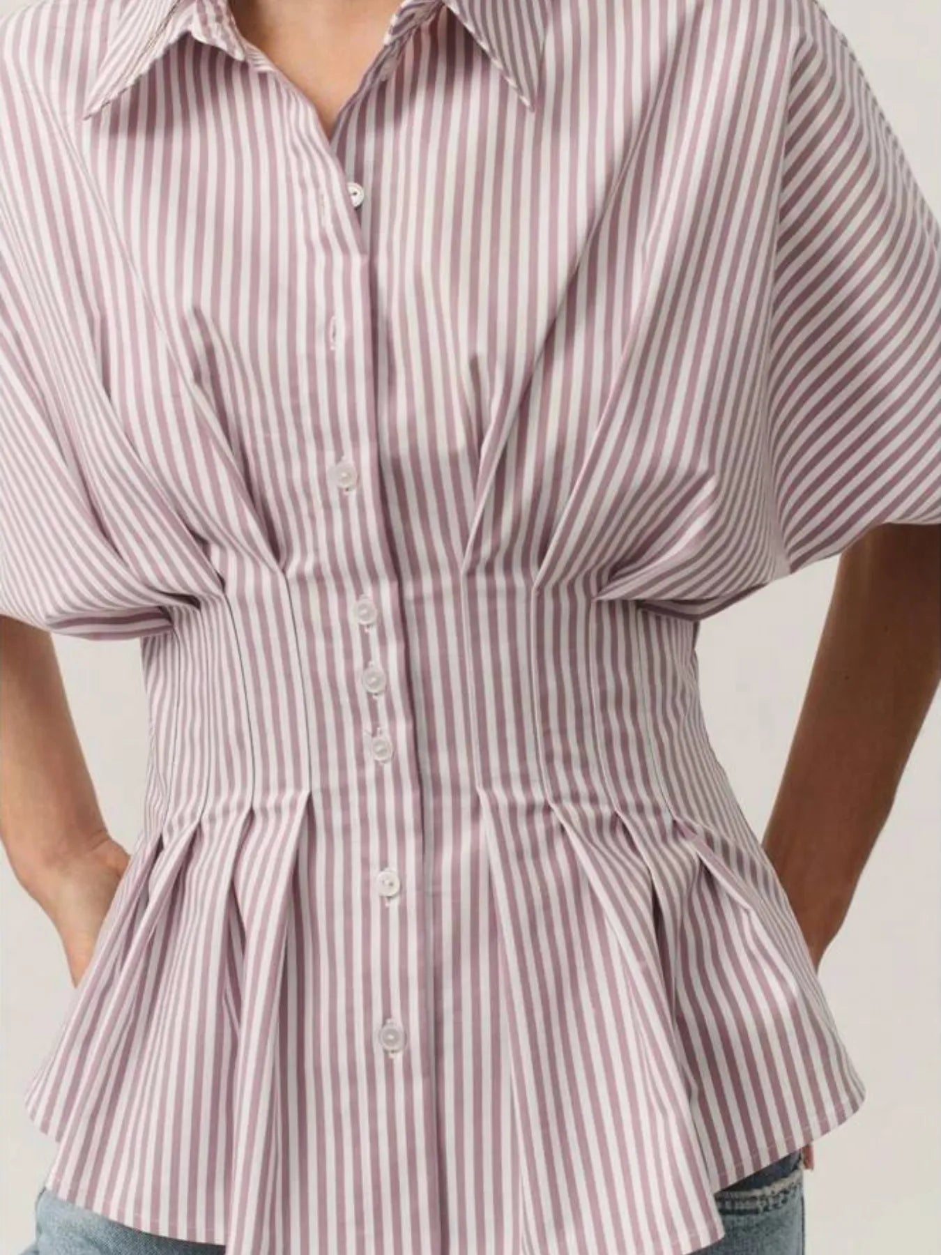 Striped-Short-Sleeve-Button-Up-Shirt-Sarunna