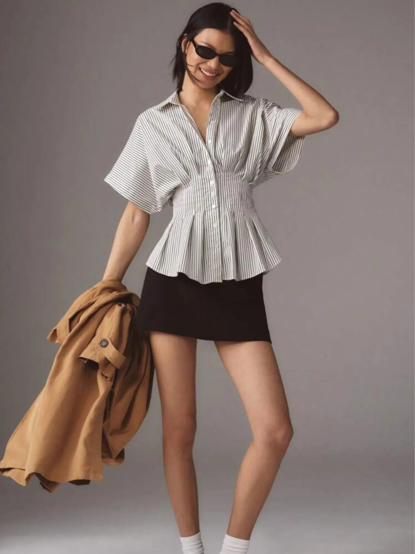 Striped-Short-Sleeve-Button-Up-Shirt-Sarunna