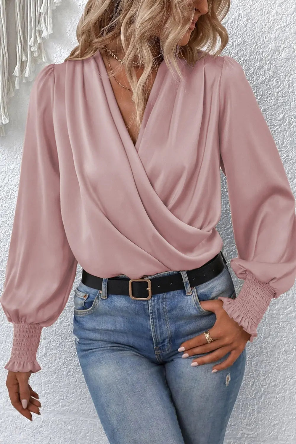 Surplice-Neck-Lantern-Sleeve-Blouse-Sarunna