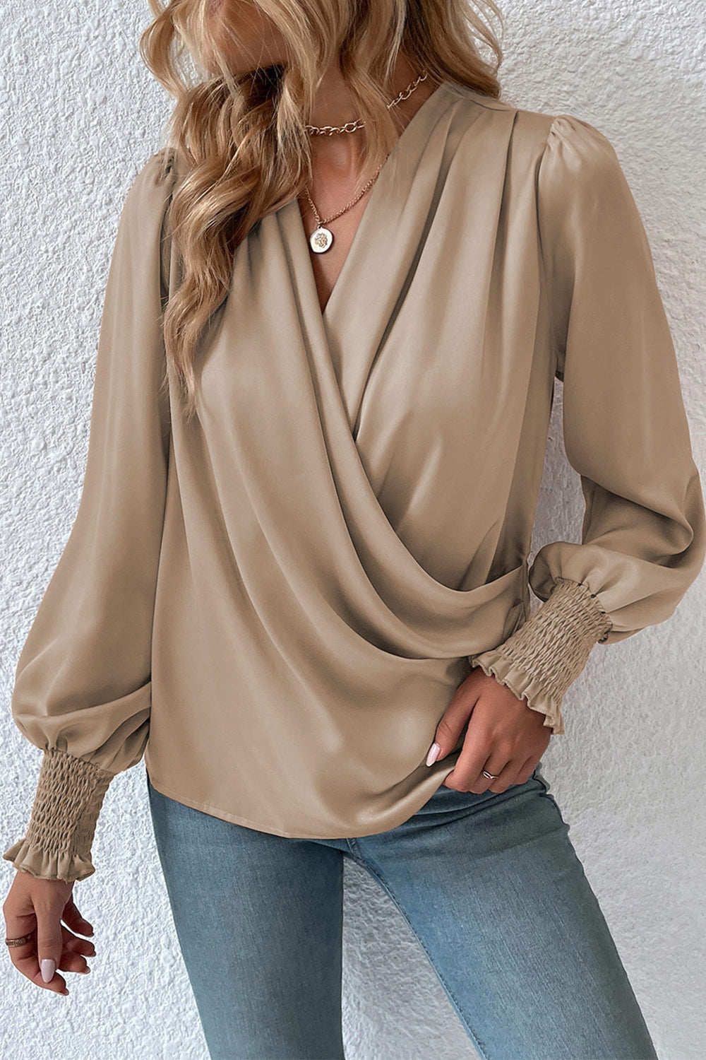 Surplice-Neck-Lantern-Sleeve-Blouse-Sarunna